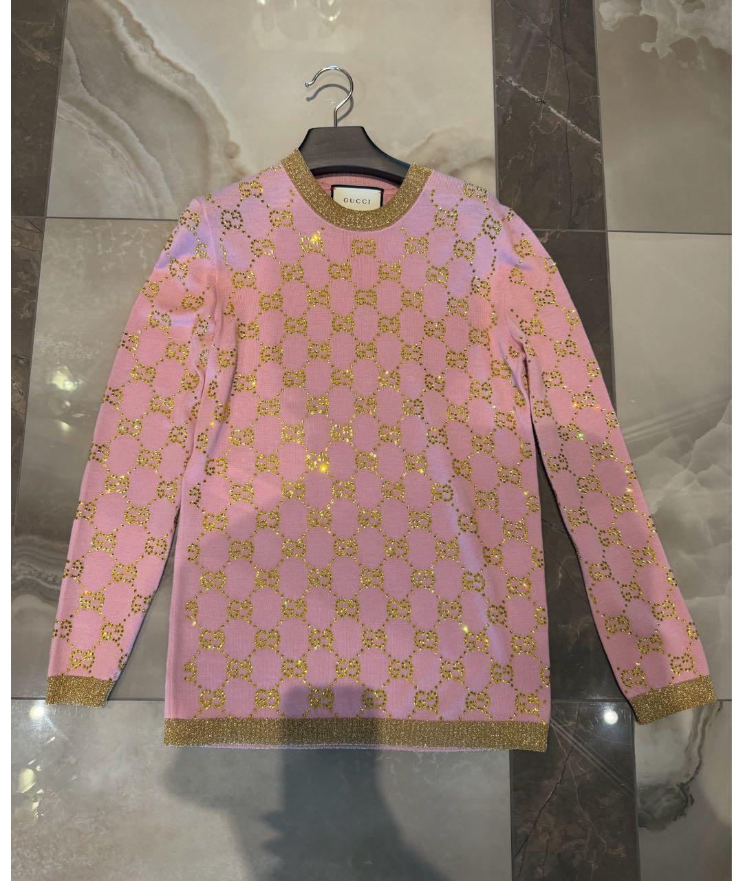 GUCCI Розовый джемпер / свитер, фото 3