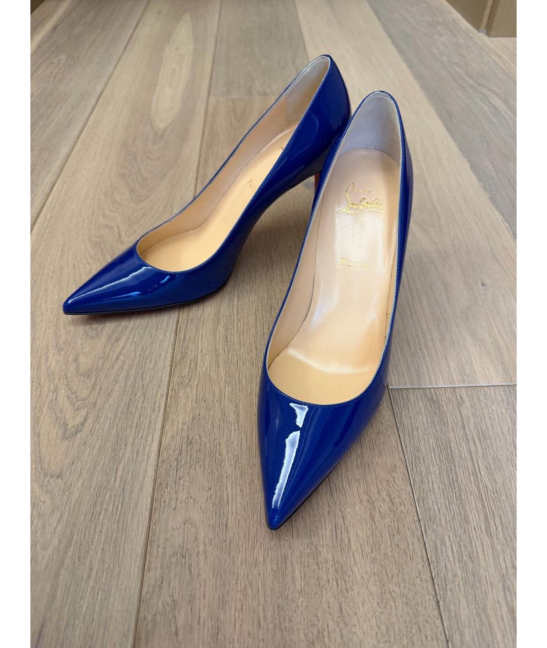 CHRISTIAN LOUBOUTIN Синие туфли из лакированной кожи, фото 2