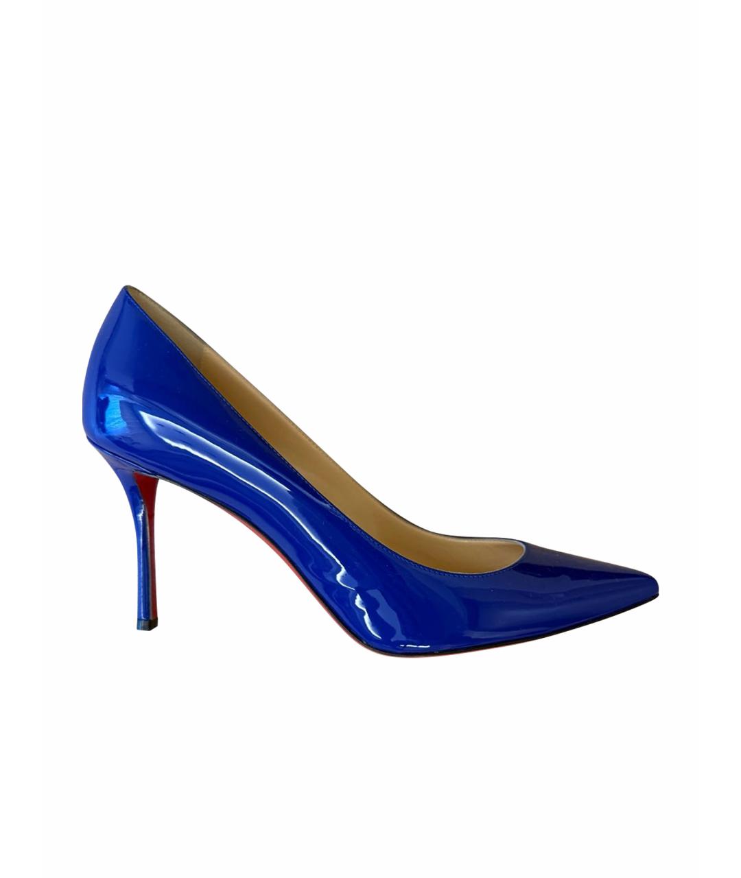 CHRISTIAN LOUBOUTIN Синие туфли из лакированной кожи, фото 1