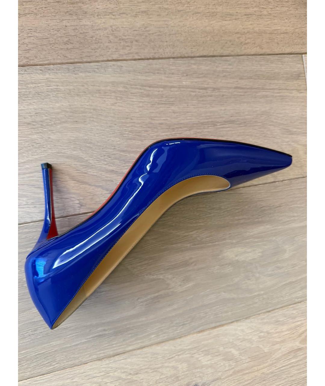 CHRISTIAN LOUBOUTIN Синие туфли из лакированной кожи, фото 4