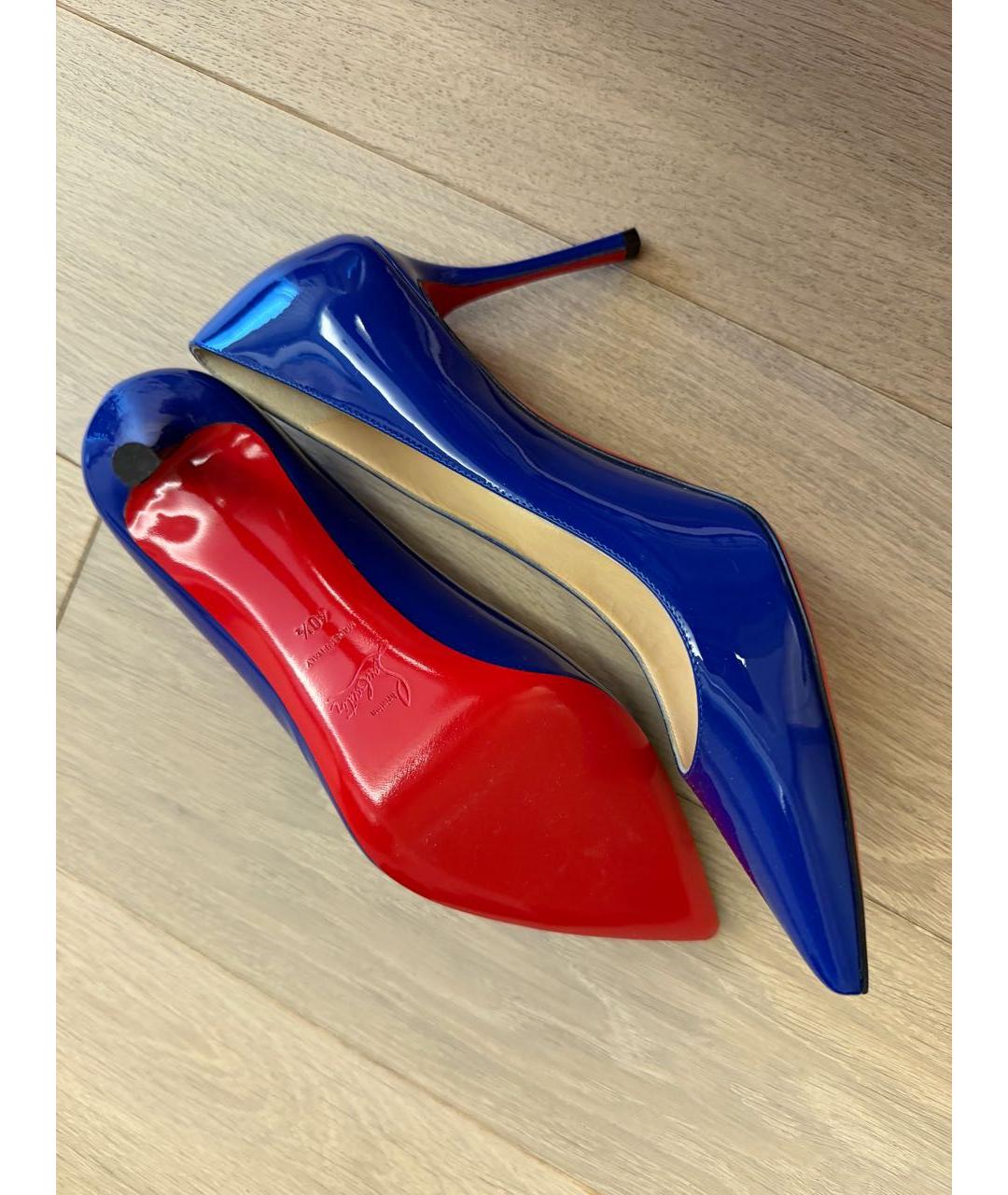 CHRISTIAN LOUBOUTIN Синие туфли из лакированной кожи, фото 3
