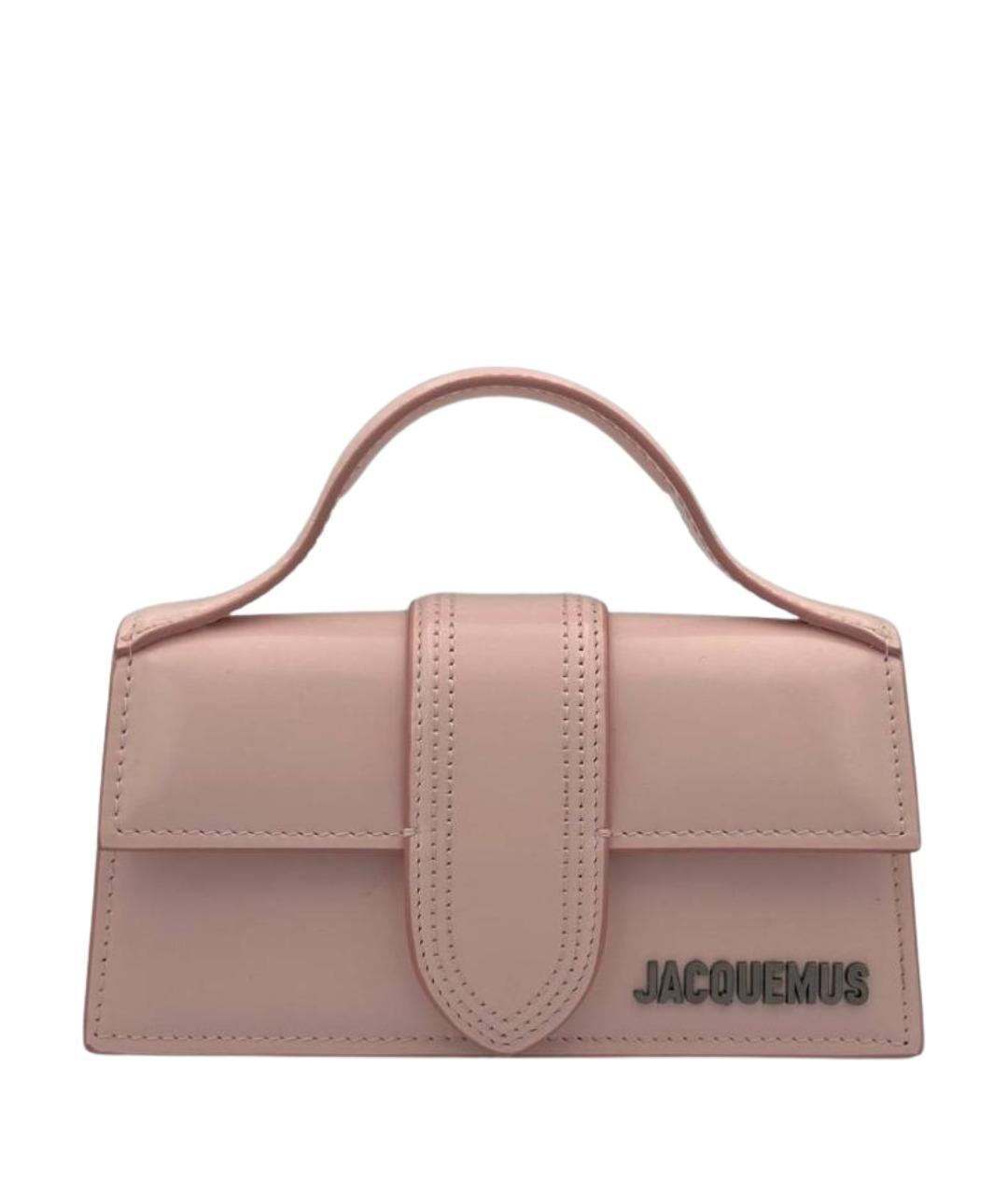 JACQUEMUS Розовая кожаная сумка с короткими ручками, фото 1