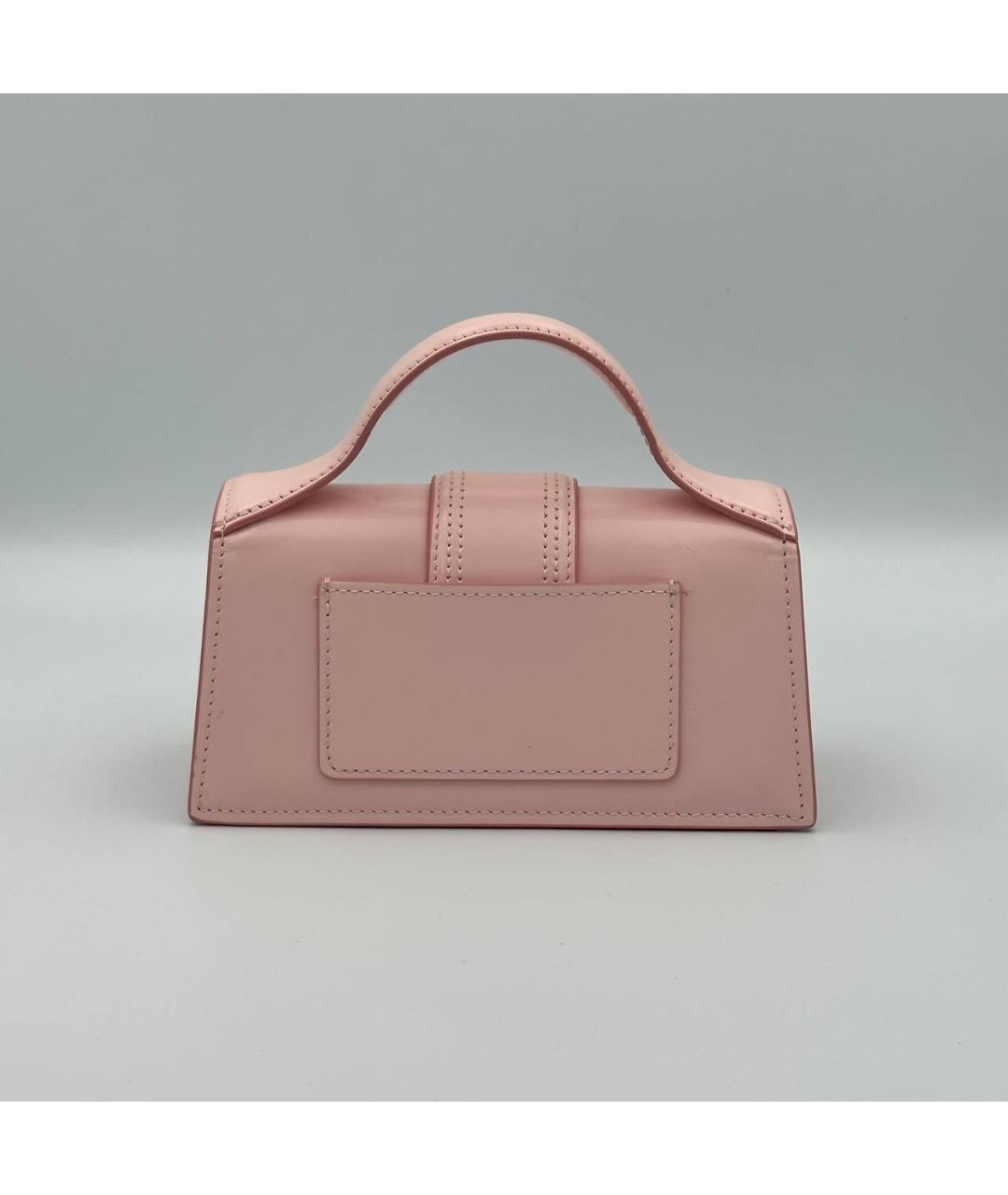 JACQUEMUS Розовая кожаная сумка с короткими ручками, фото 3