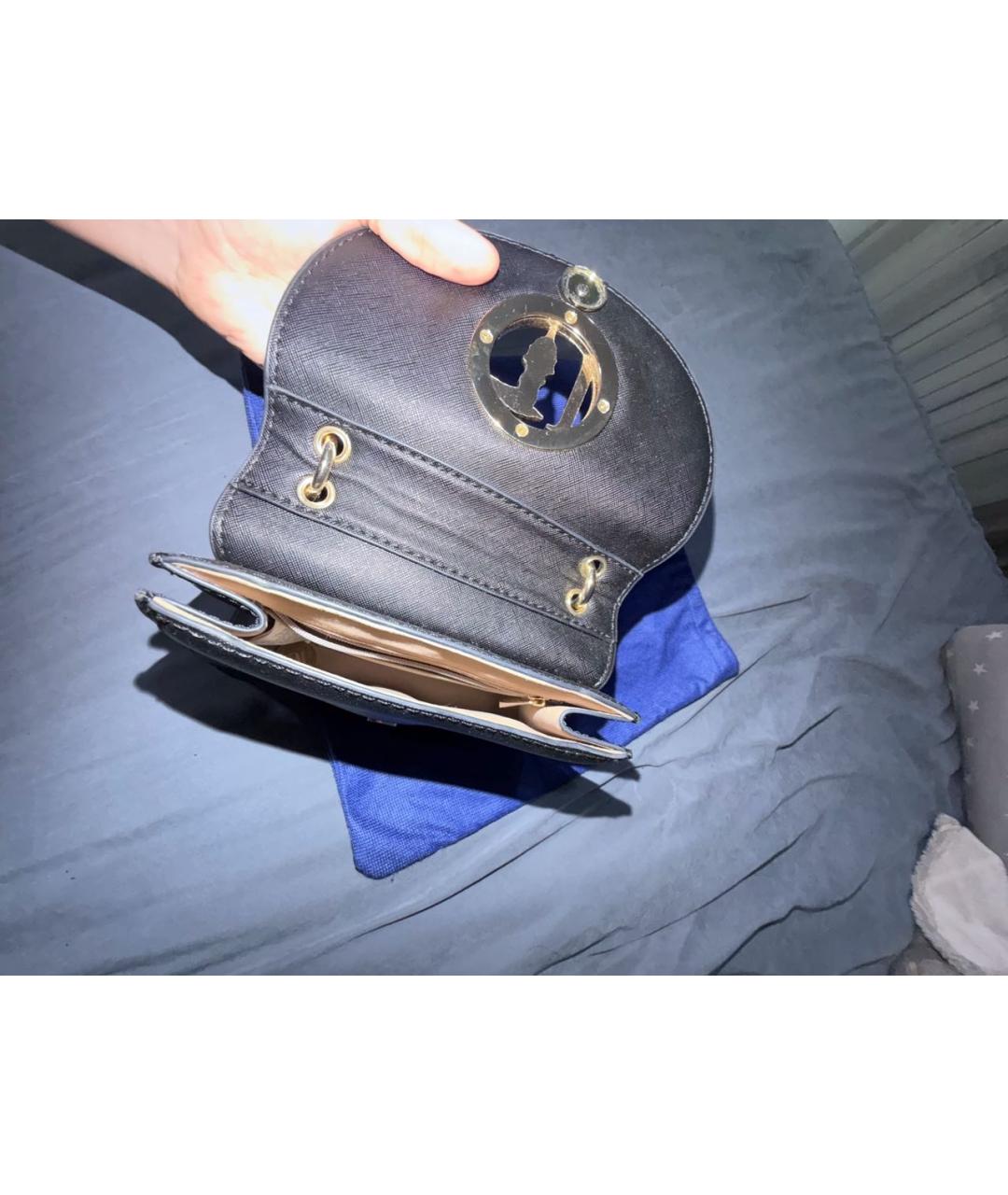 TRUSSARDI JEANS Черная сумка с короткими ручками из искусственной кожи, фото 4