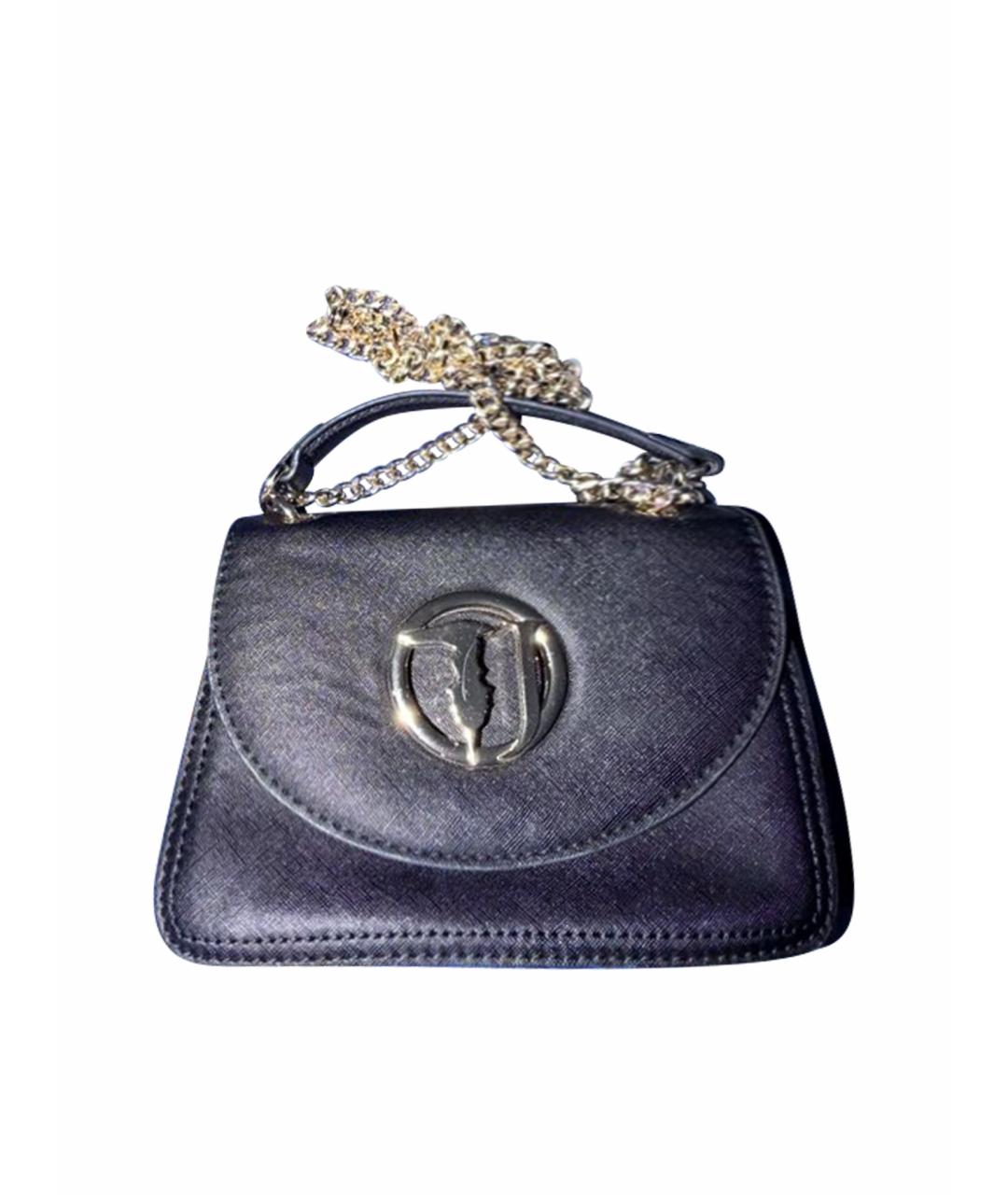 TRUSSARDI JEANS Черная сумка с короткими ручками из искусственной кожи, фото 1