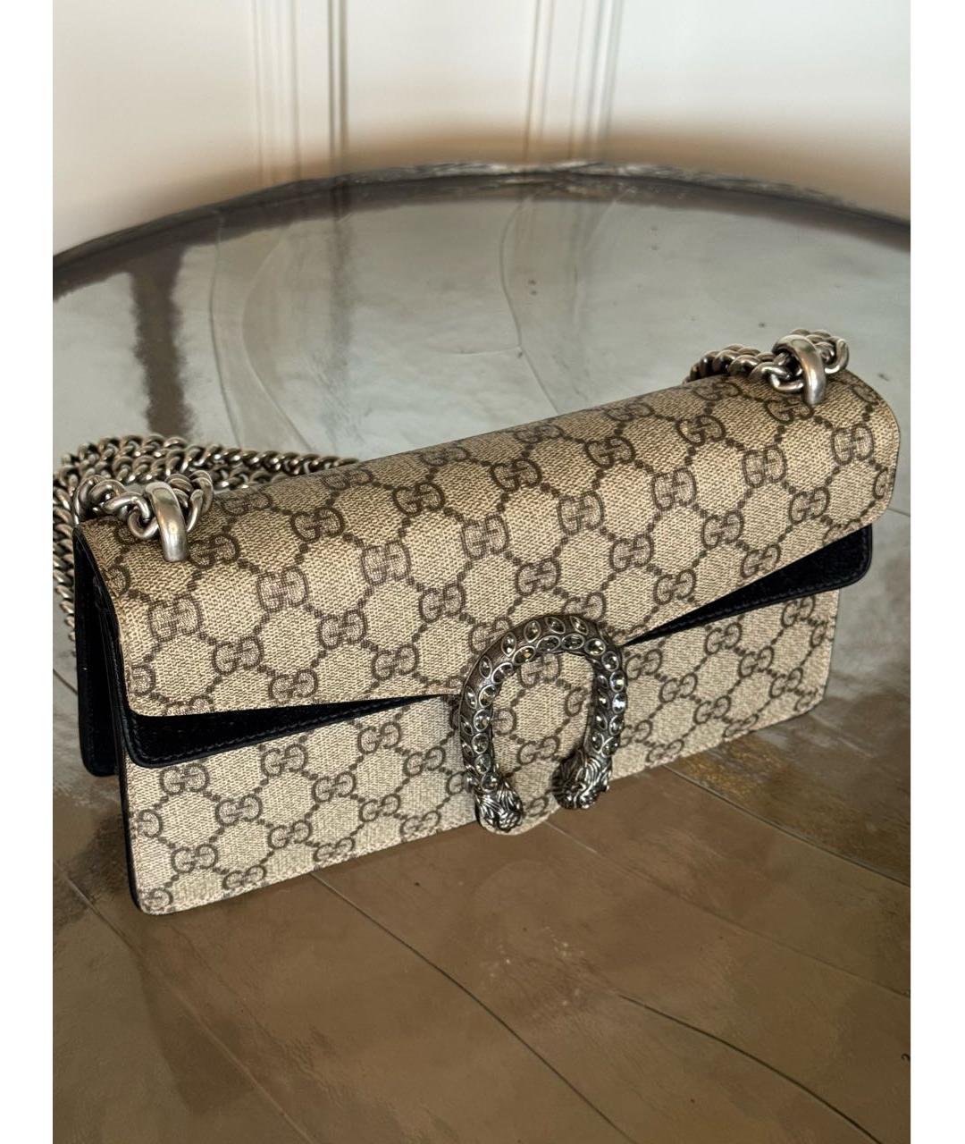 GUCCI Коричневая тканевая сумка через плечо, фото 3