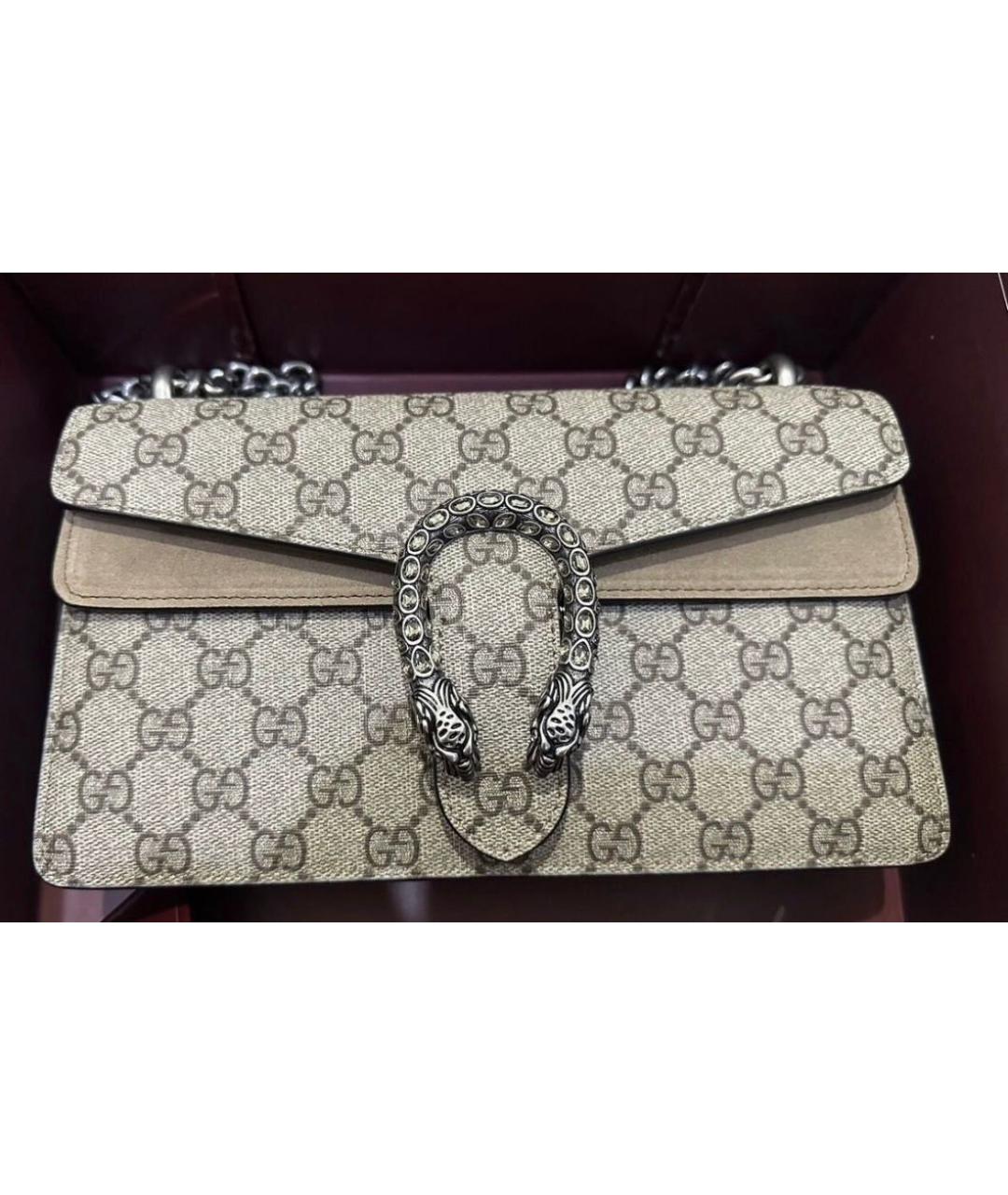GUCCI Коричневая тканевая сумка через плечо, фото 2