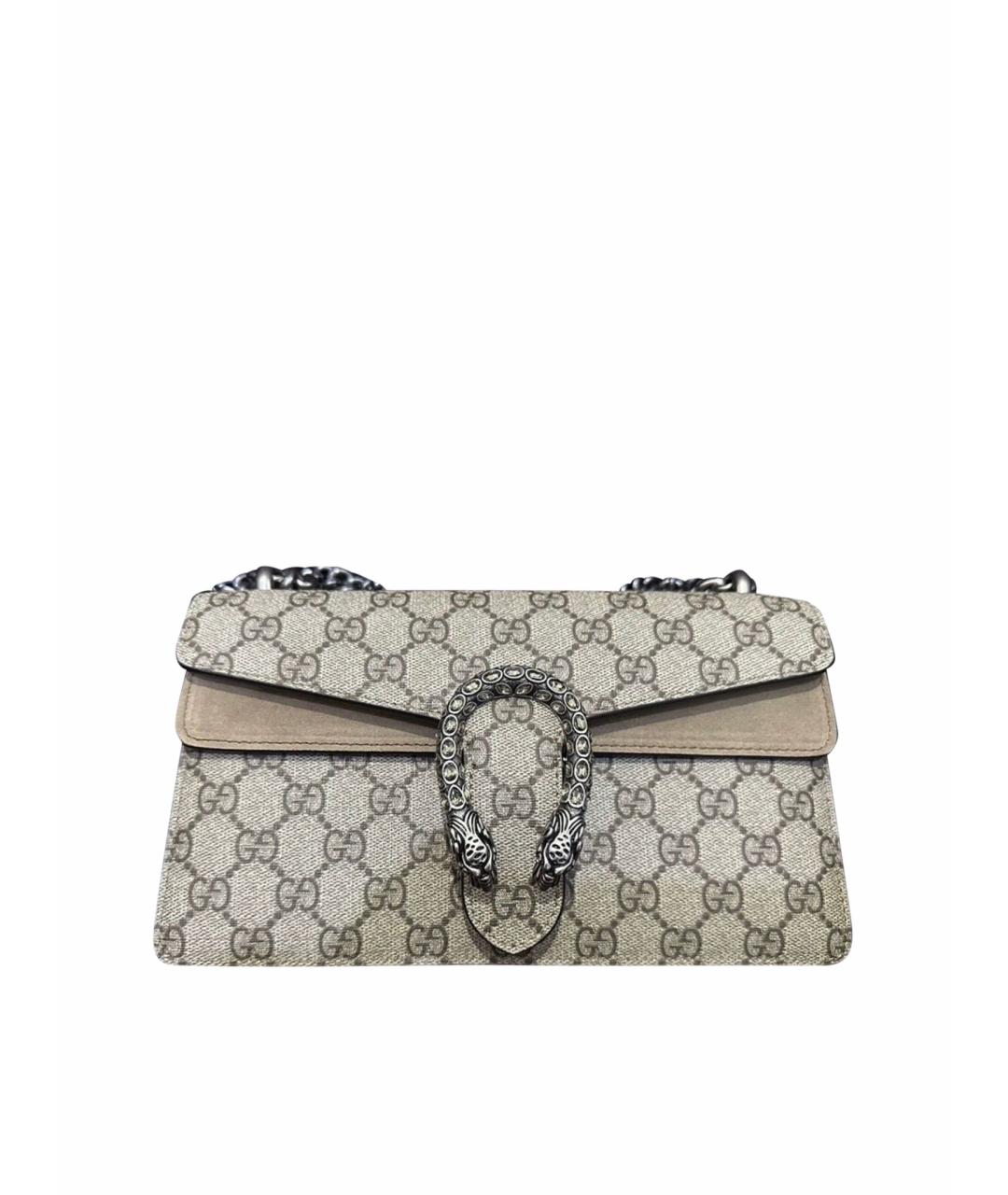 GUCCI Коричневая тканевая сумка через плечо, фото 1