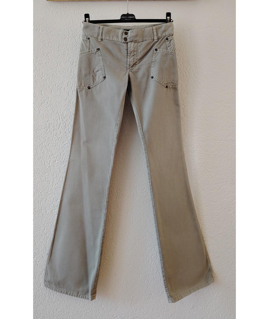 DOLCE&GABBANA Хаки хлопковые брюки широкие, фото 6