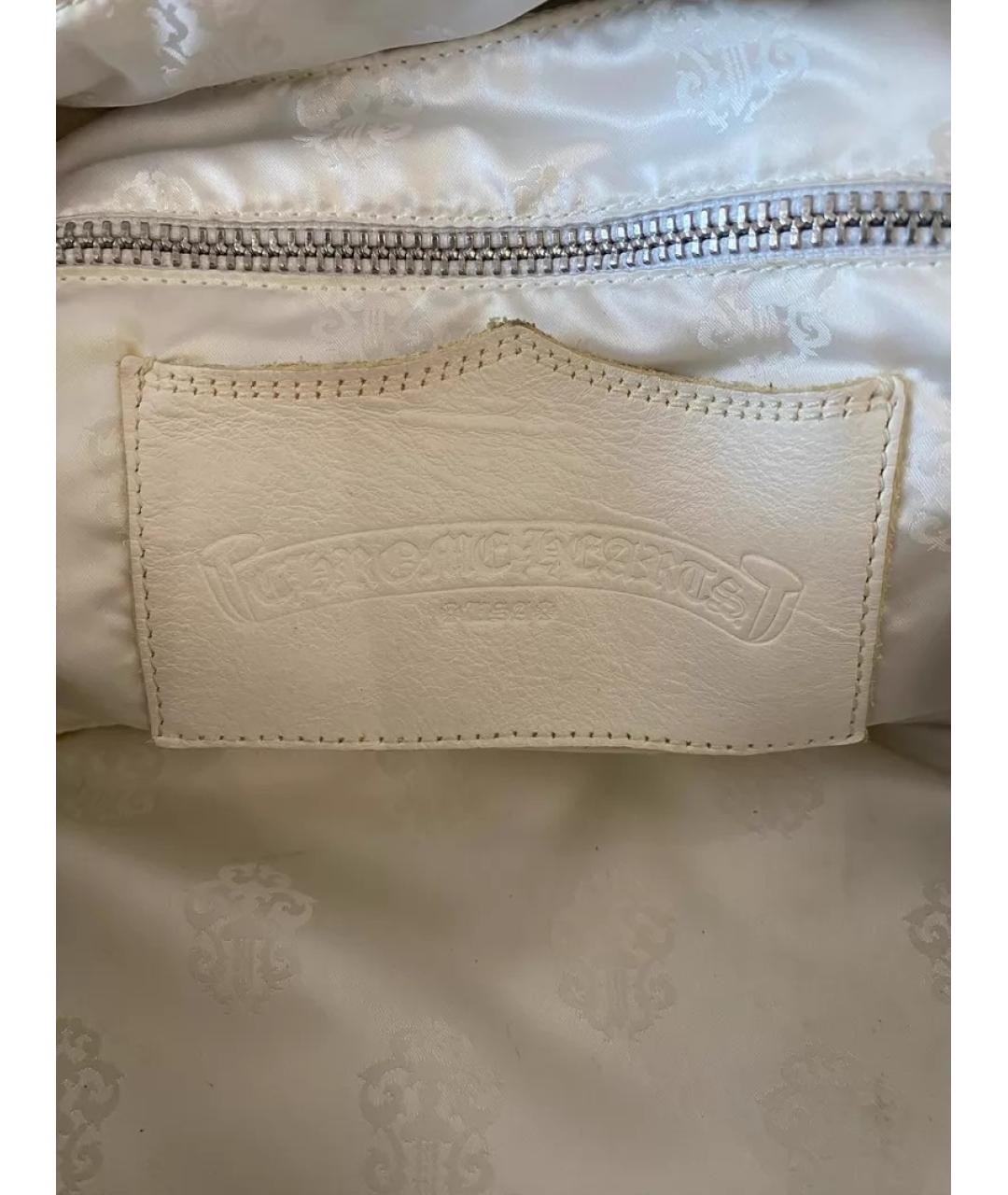 CHROME HEARTS Белая кожаная сумка с короткими ручками, фото 5
