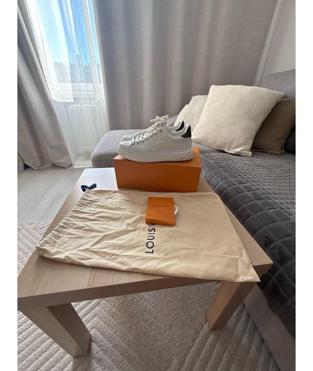 LOUIS VUITTON Белые кожаные кеды, фото 5