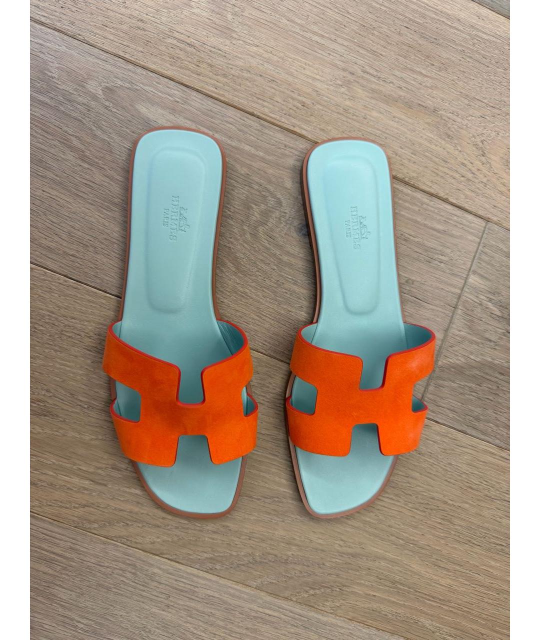 HERMES Кожаные шлепанцы, фото 3