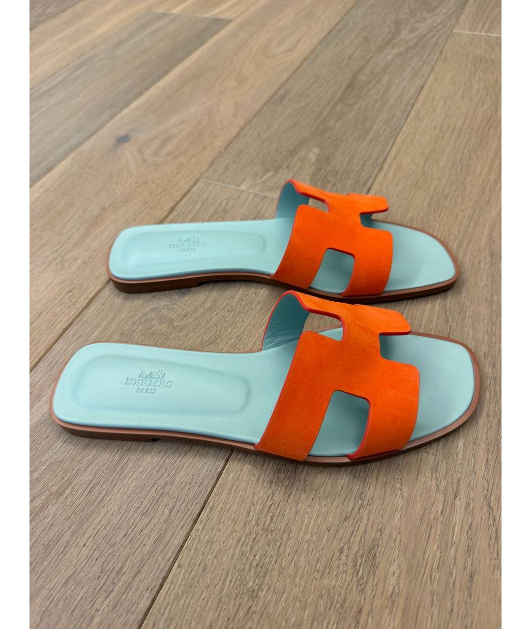 HERMES Кожаные шлепанцы, фото 2