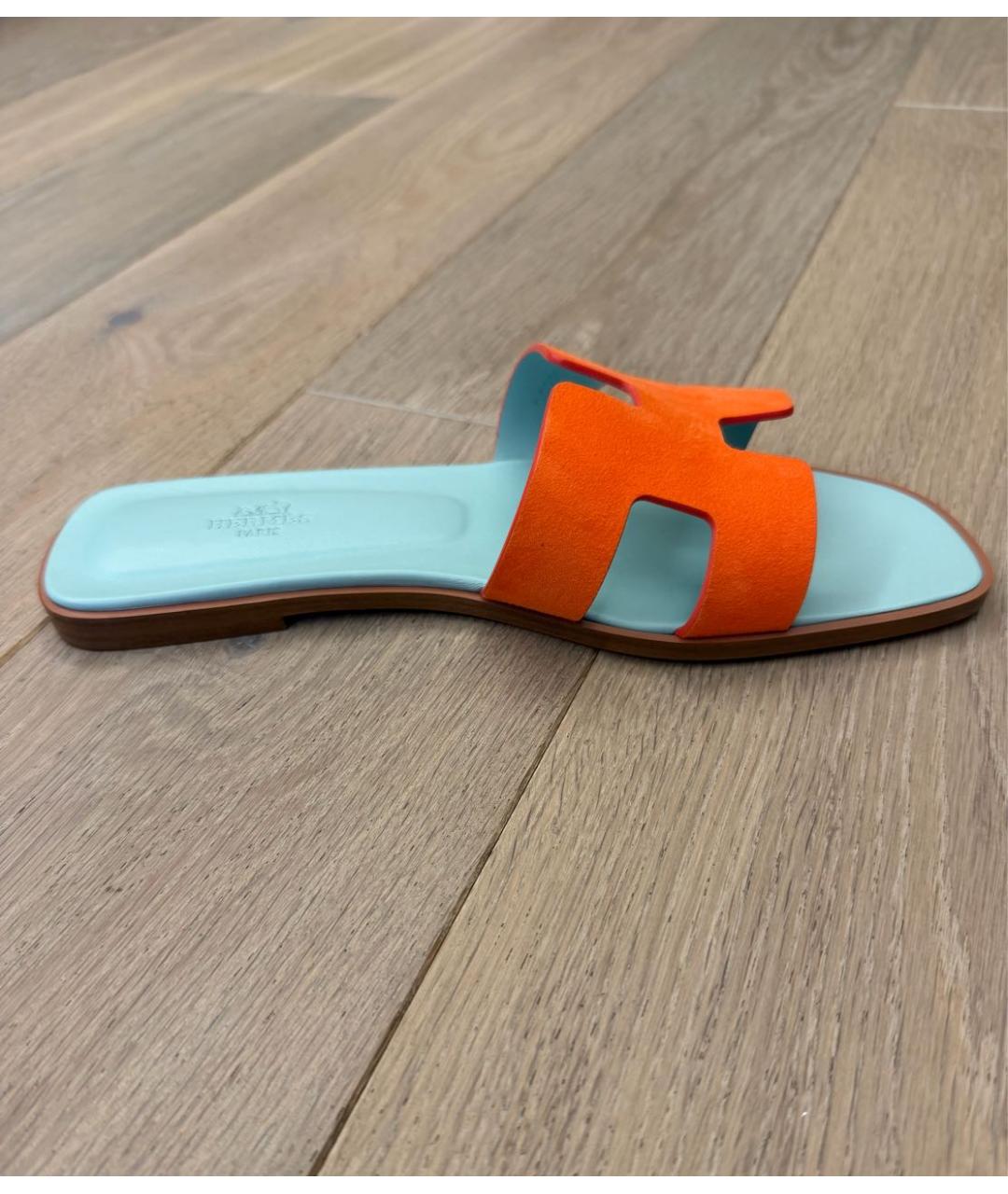 HERMES Кожаные шлепанцы, фото 5