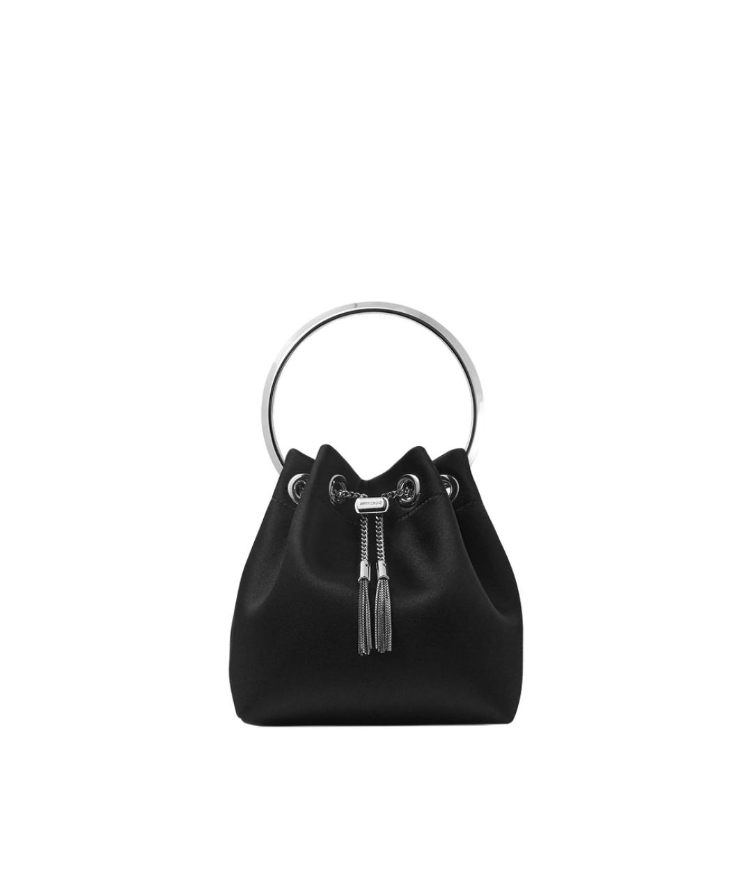 JIMMY CHOO Черная шелковая сумка с короткими ручками, фото 1