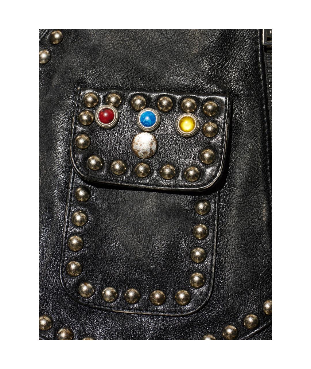 DSQUARED2 Черная кожаная куртка, фото 3