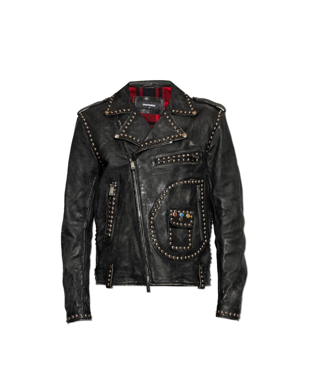 DSQUARED2 Черная кожаная куртка, фото 1