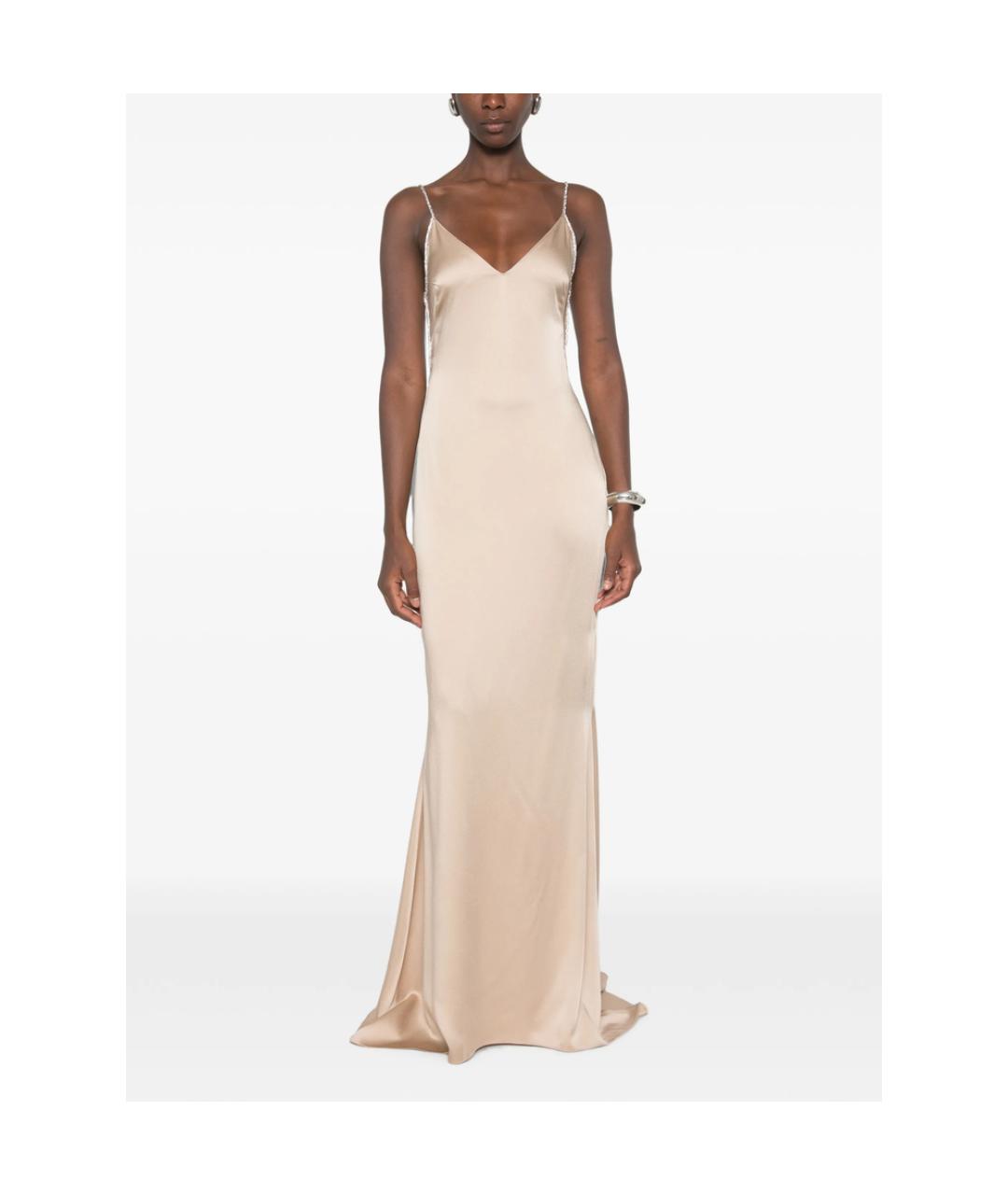 TOM FORD Бежевое шелковое вечернее платье, фото 3