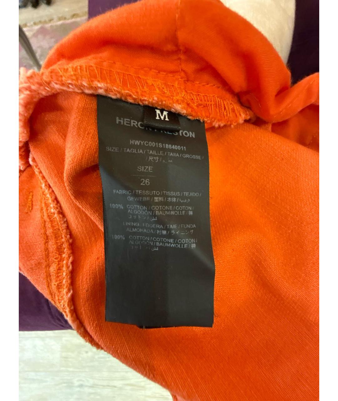 HERON PRESTON Оранжевые хлопковые шорты, фото 4