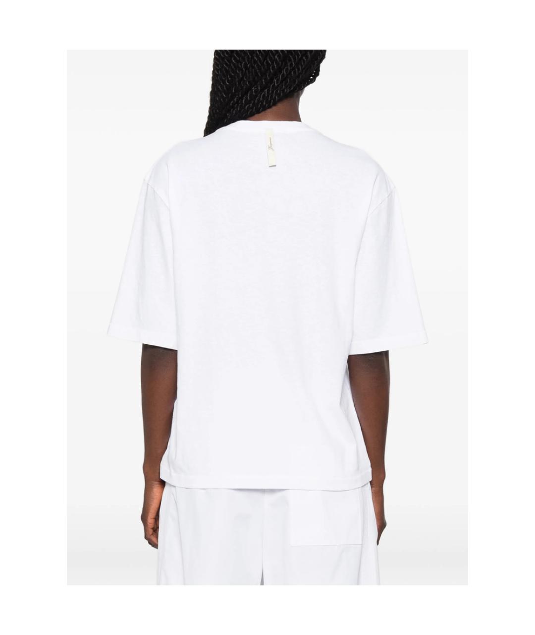 JACQUEMUS Белая хлопковая футболка, фото 3