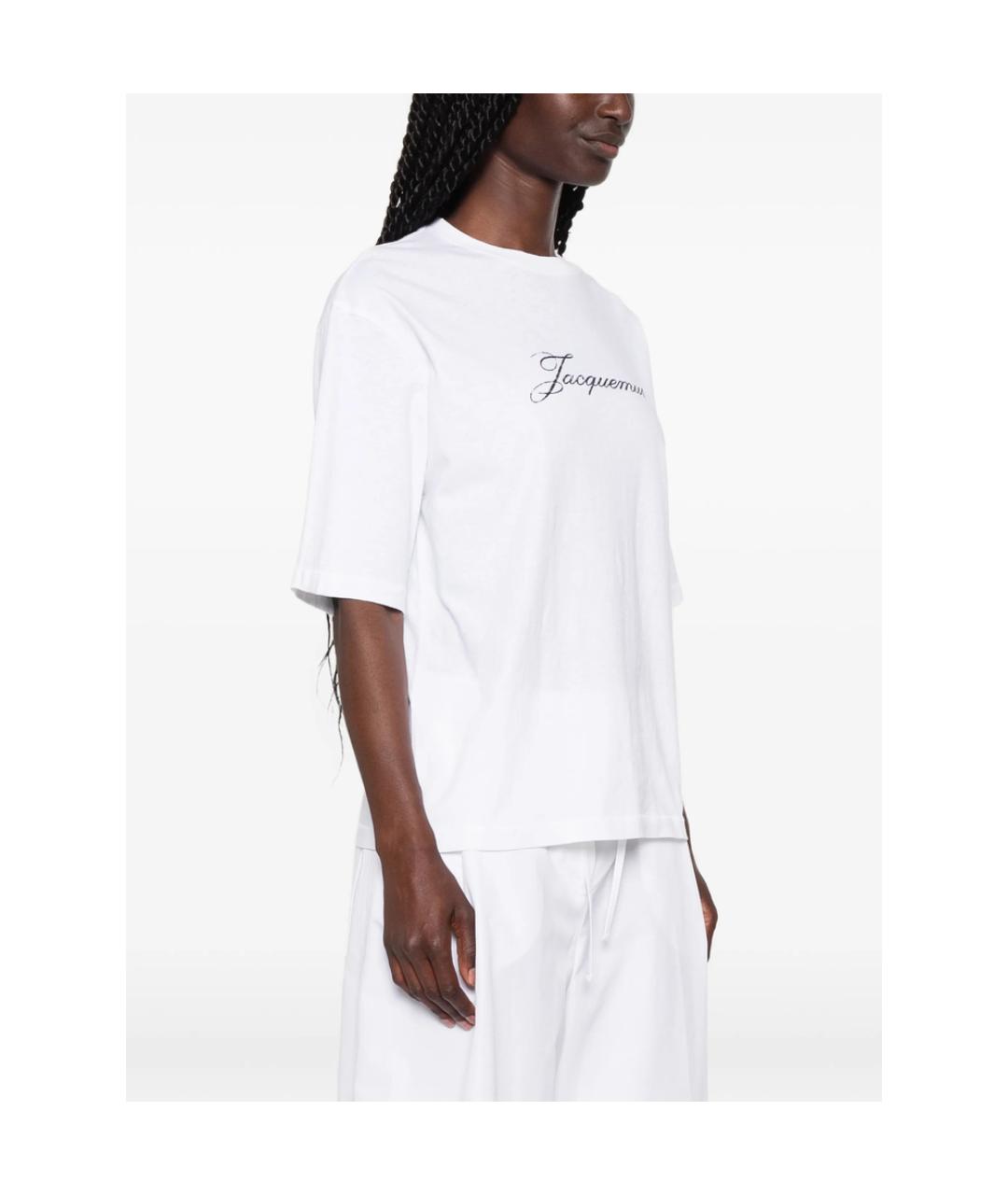 JACQUEMUS Белая хлопковая футболка, фото 2
