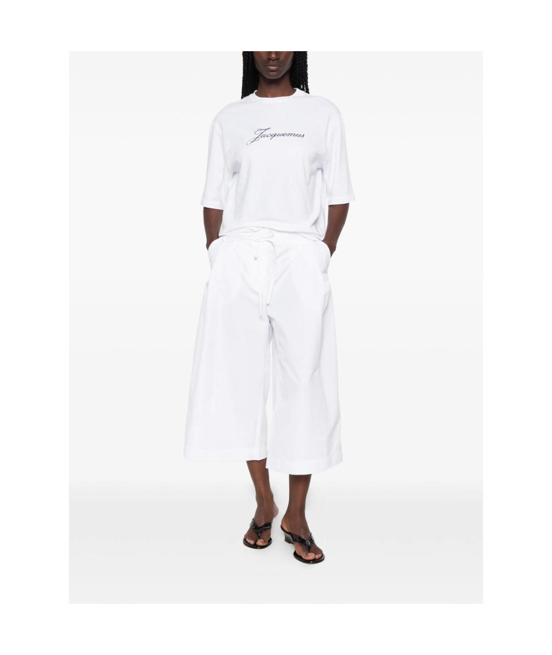 JACQUEMUS Белая хлопковая футболка, фото 4