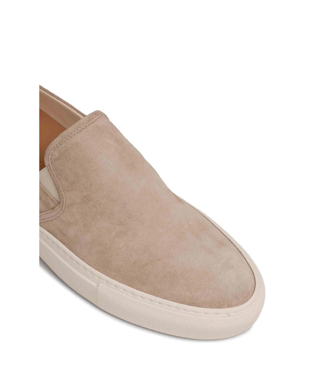COMMON PROJECTS Бежевые замшевые слипоны, фото 4