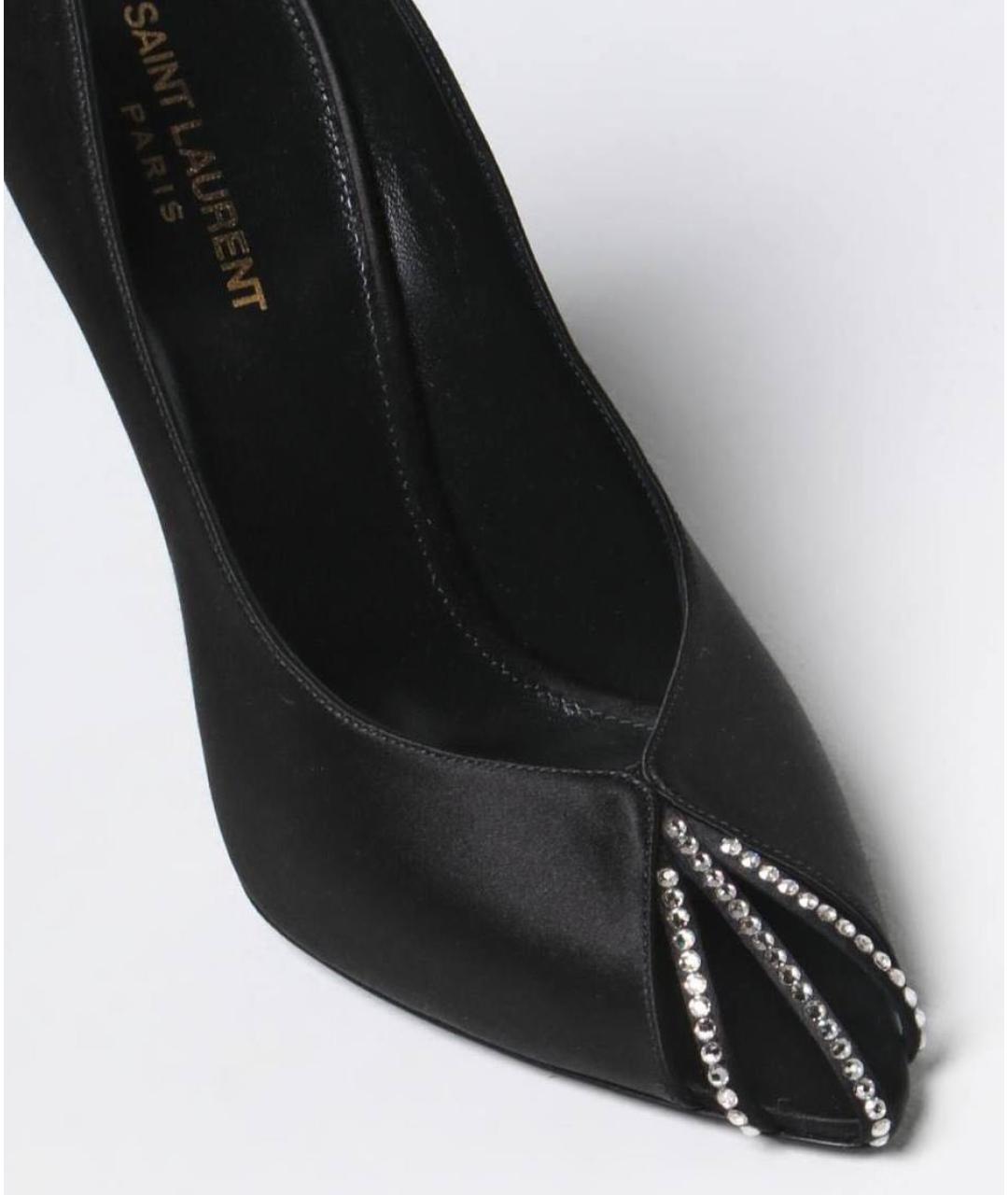 SAINT LAURENT Черные текстильные туфли, фото 3