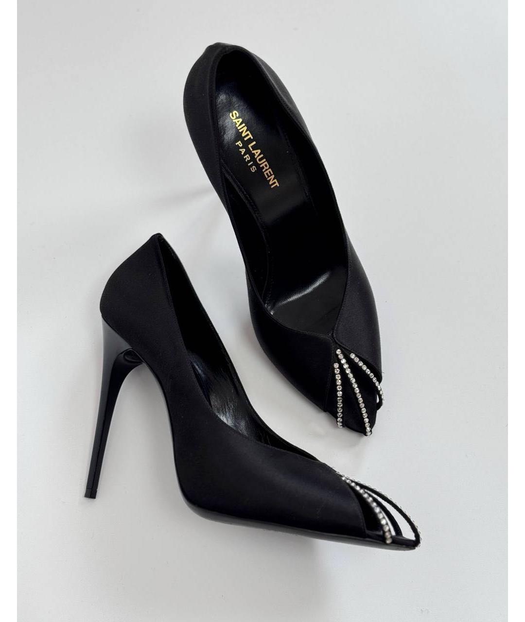 SAINT LAURENT Черные текстильные туфли, фото 5