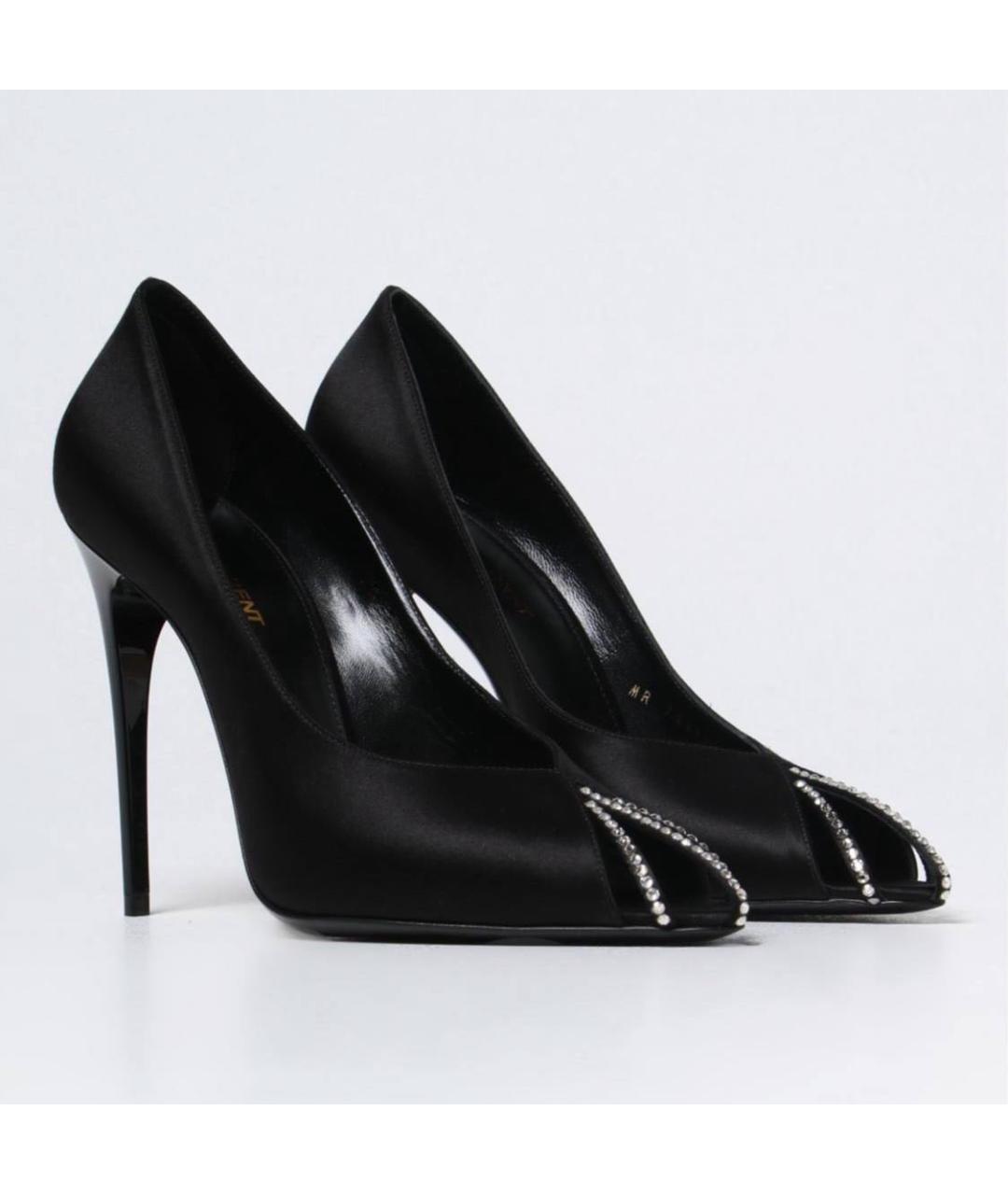 SAINT LAURENT Черные текстильные туфли, фото 2