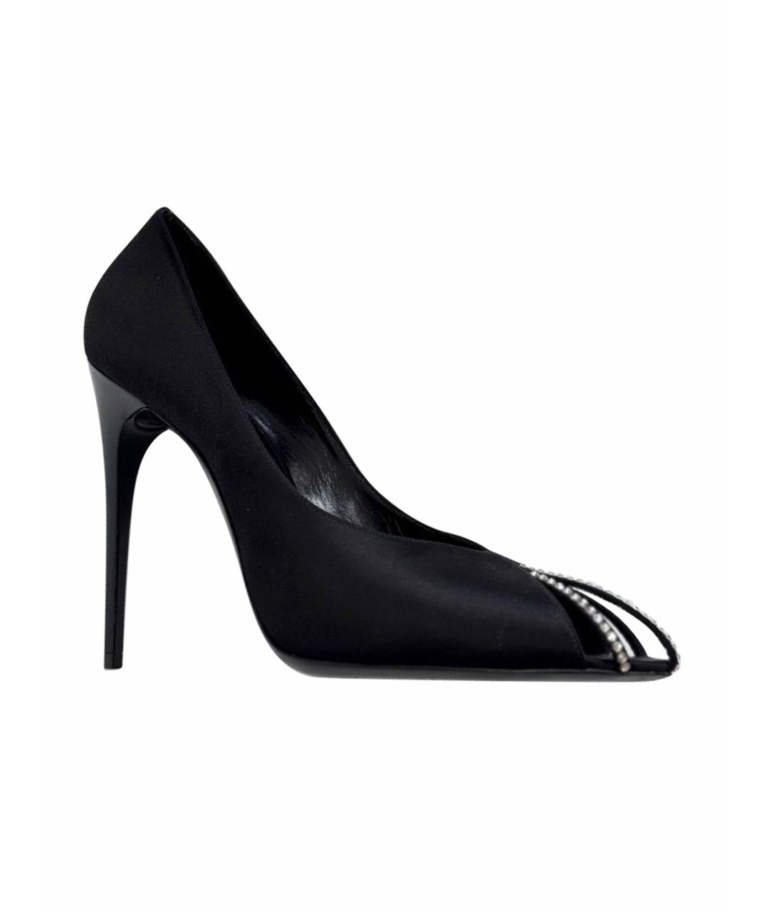 SAINT LAURENT Черные текстильные туфли, фото 1