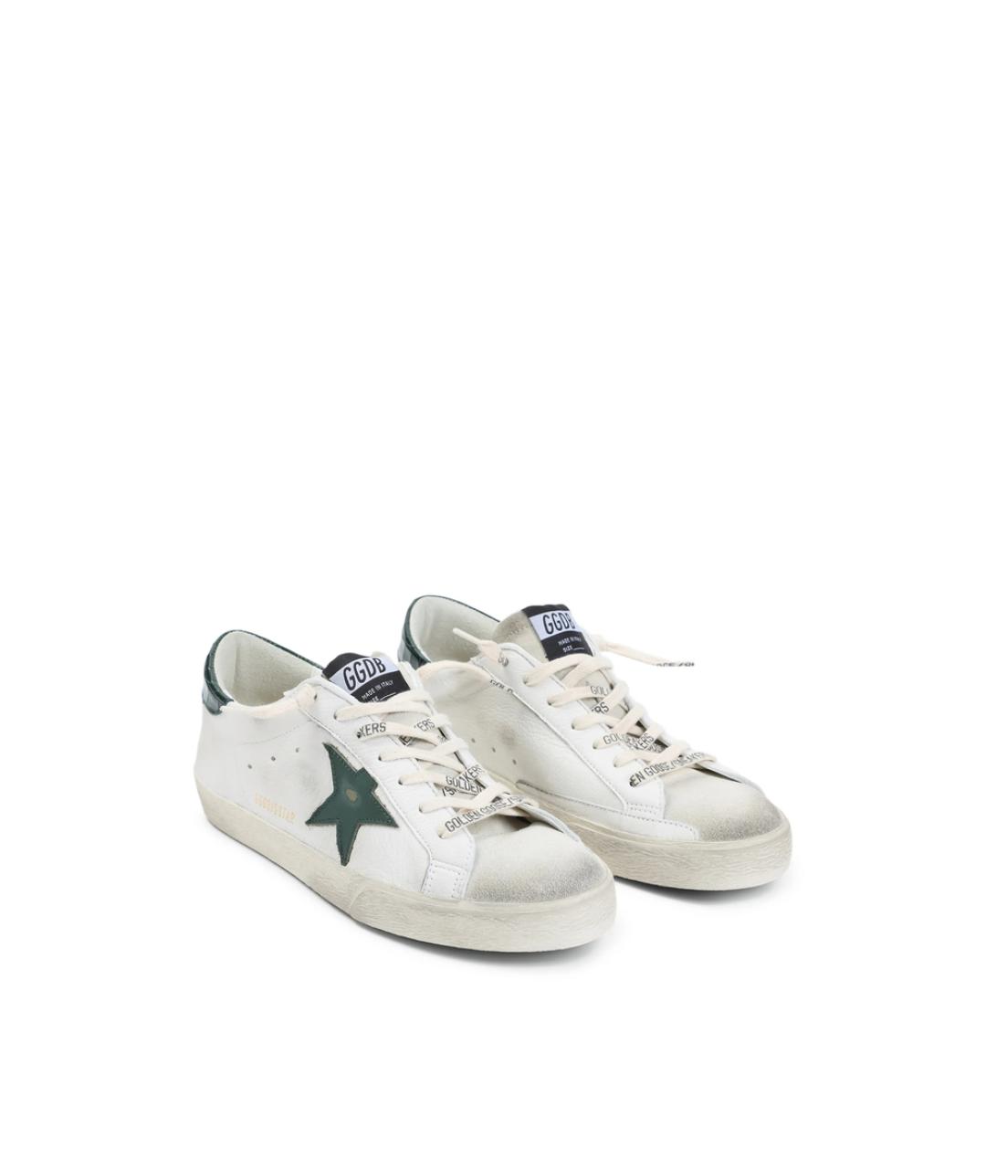 GOLDEN GOOSE Белые кожаные низкие кроссовки / кеды, фото 2