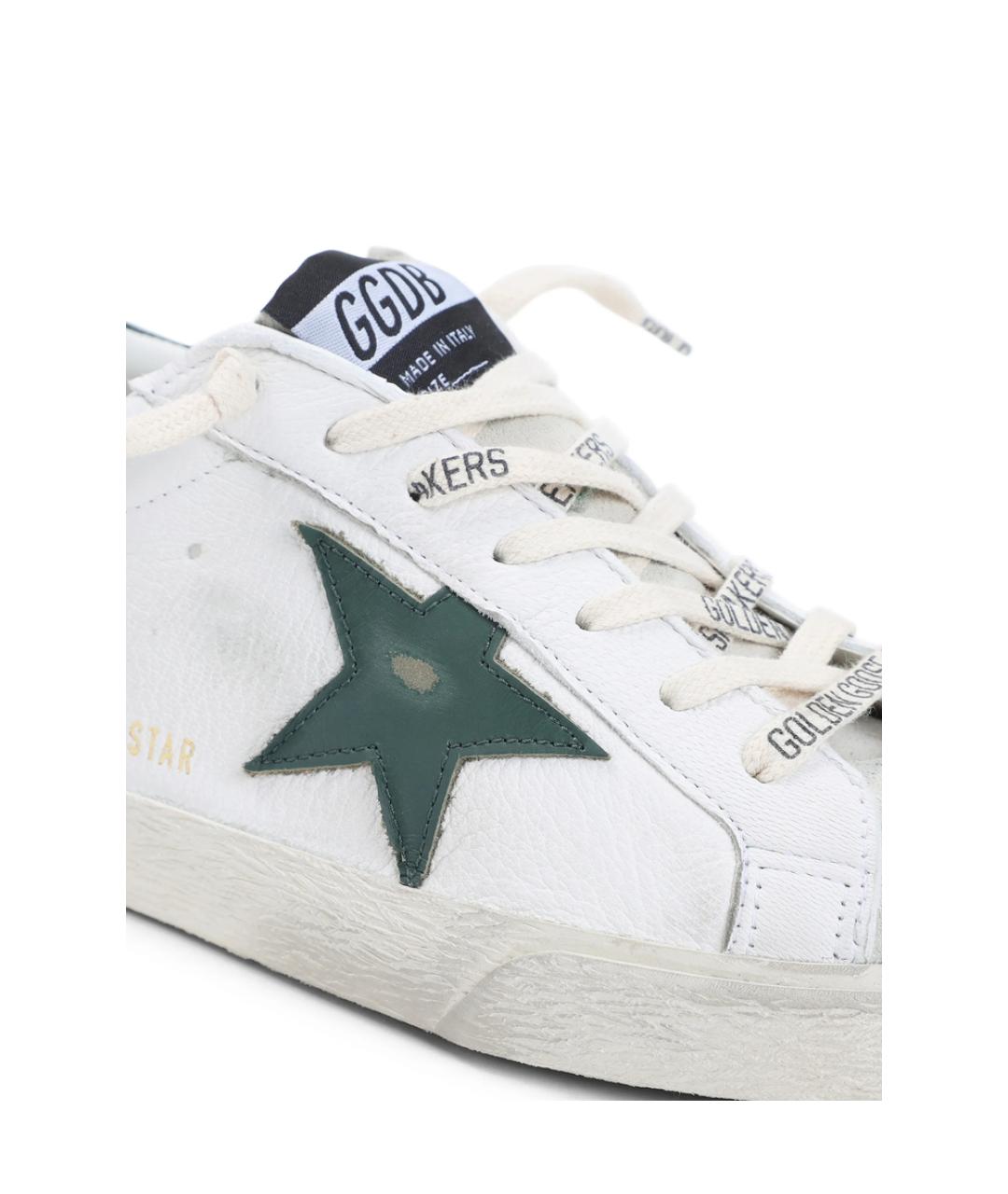 GOLDEN GOOSE Белые кожаные низкие кроссовки / кеды, фото 3
