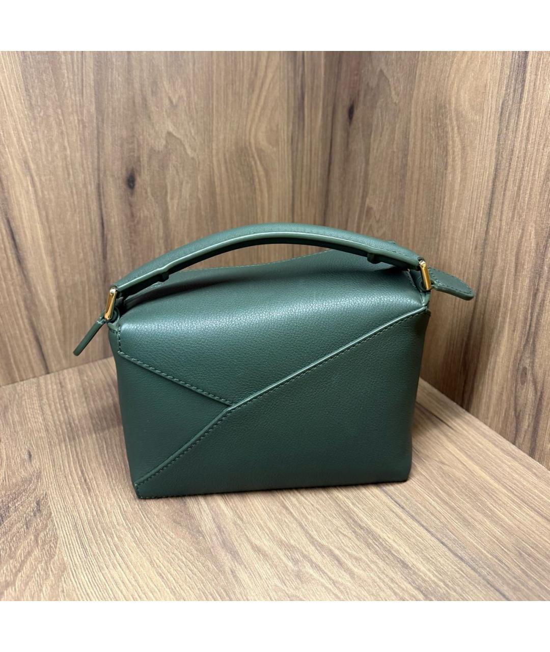 LOEWE Зеленая кожаная сумка через плечо, фото 3