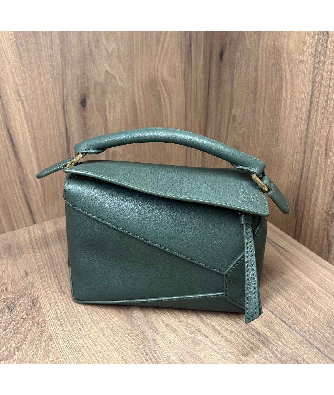LOEWE Зеленая кожаная сумка через плечо, фото 5