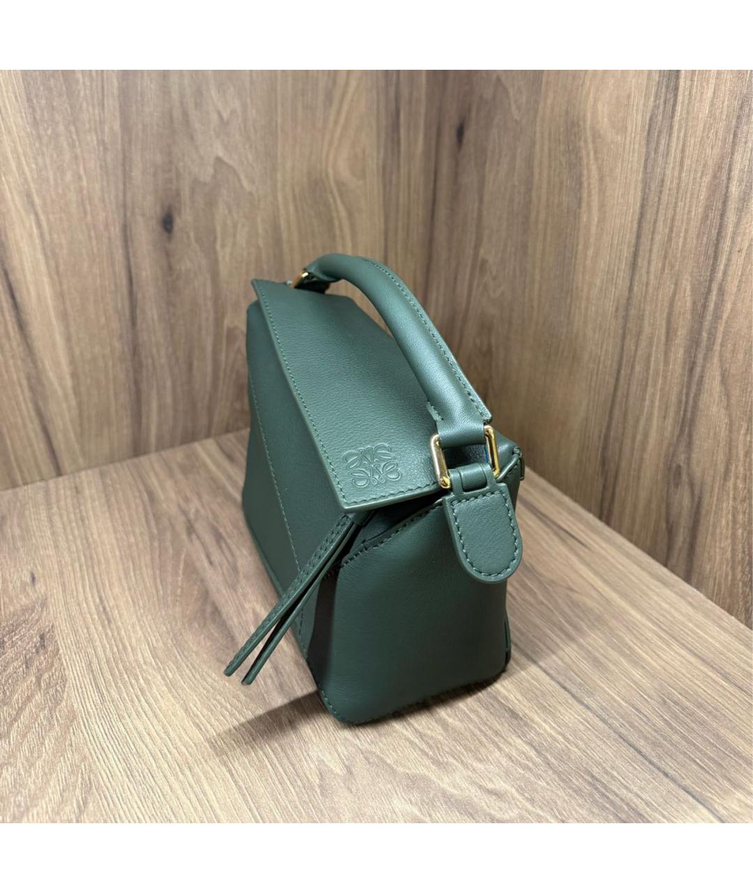 LOEWE Зеленая кожаная сумка через плечо, фото 2