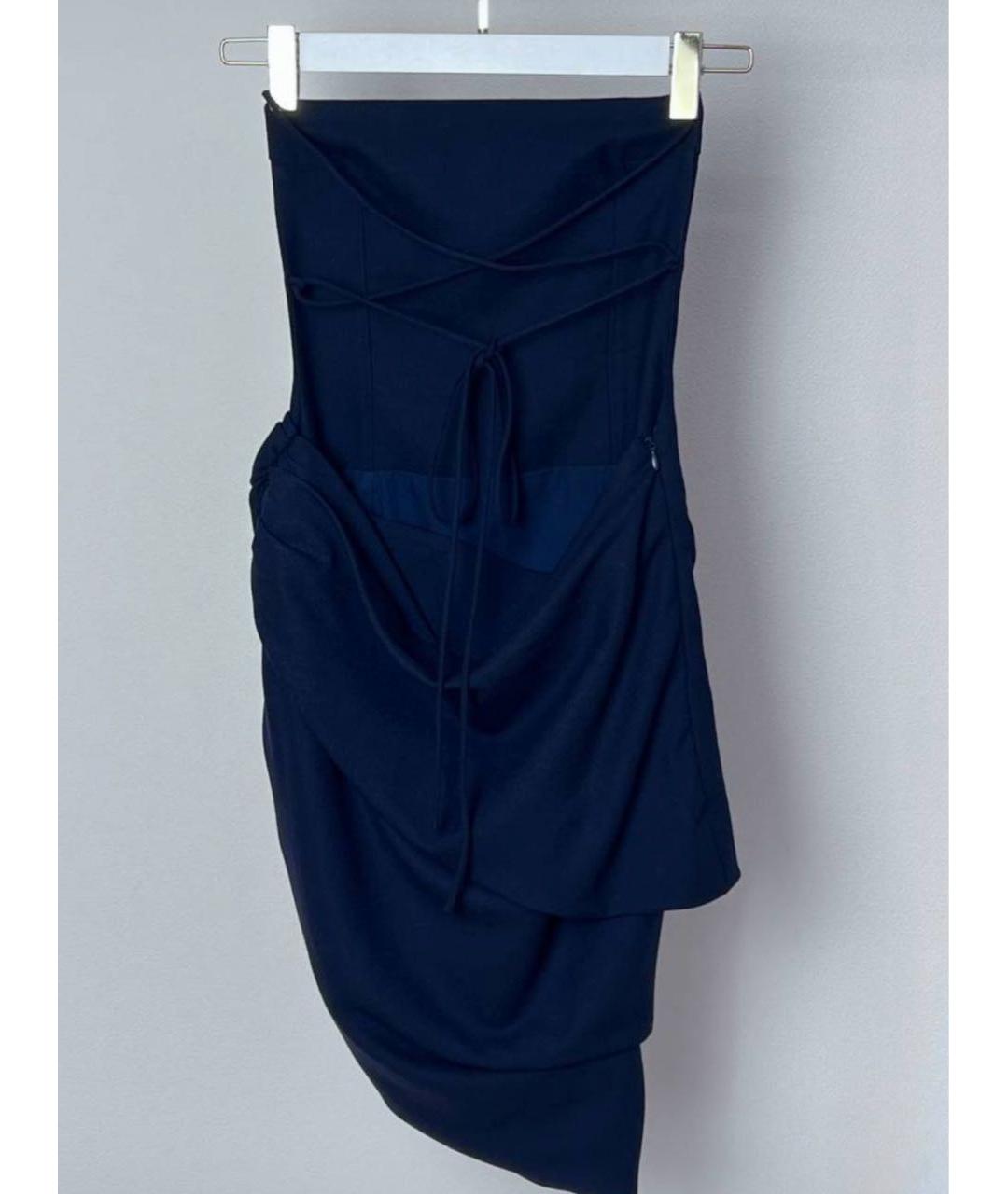 JACQUEMUS Темно-синее коктейльное платье, фото 3