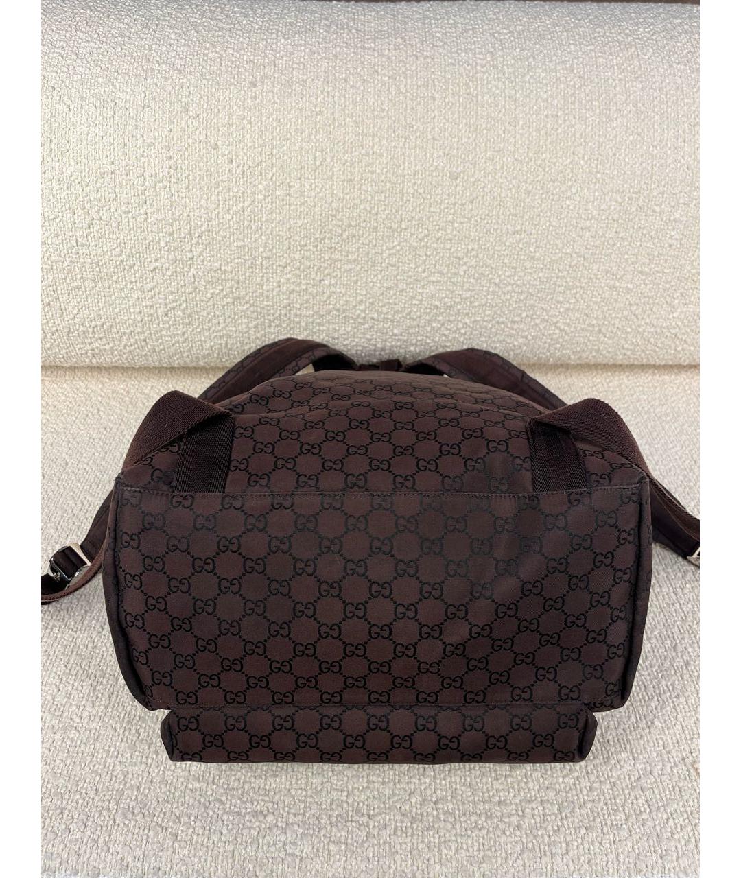 GUCCI Коричневый тканевый рюкзак, фото 7
