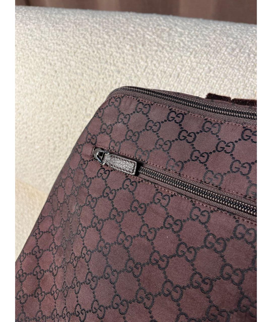 GUCCI Коричневый тканевый рюкзак, фото 6
