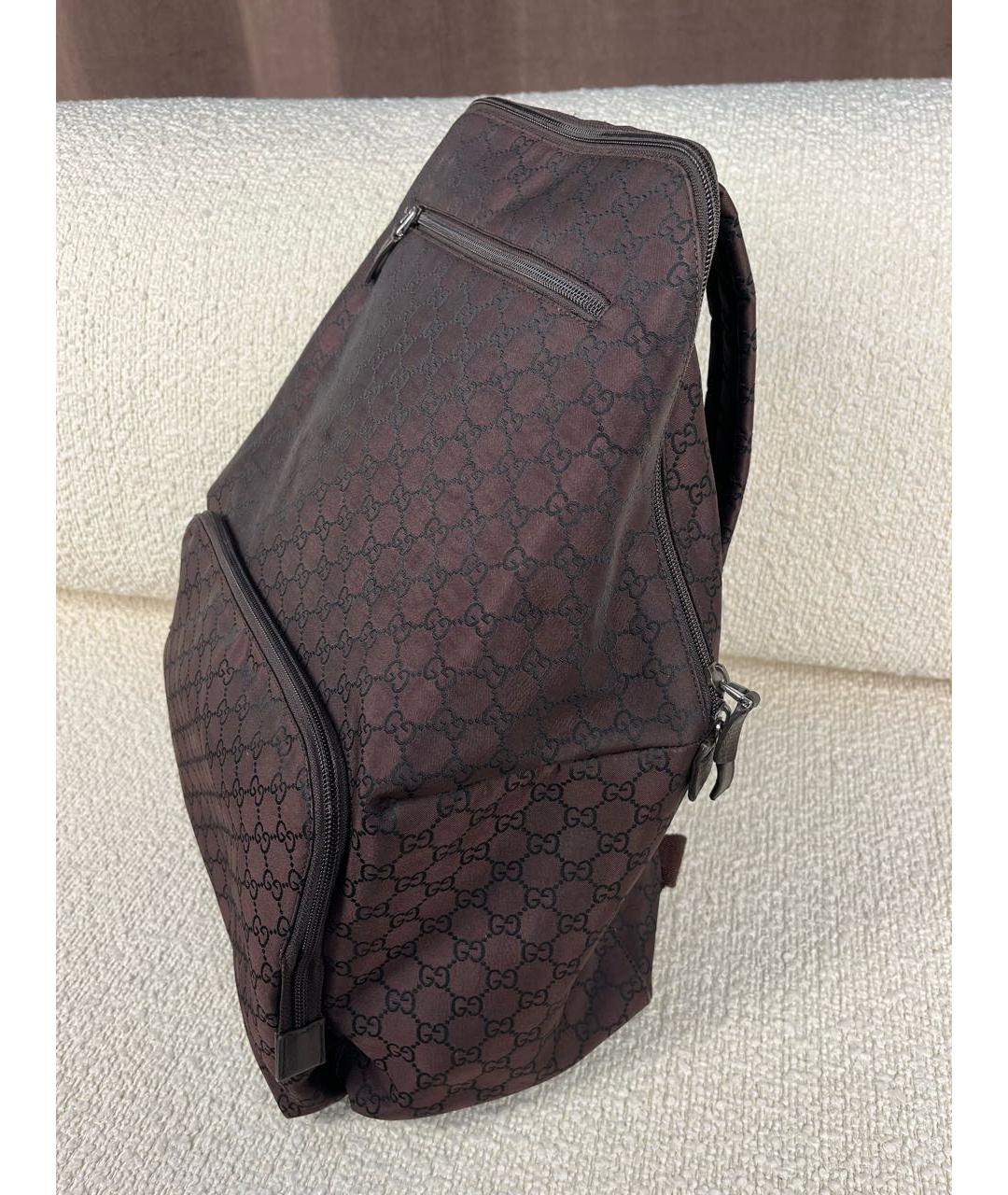 GUCCI Коричневый тканевый рюкзак, фото 8