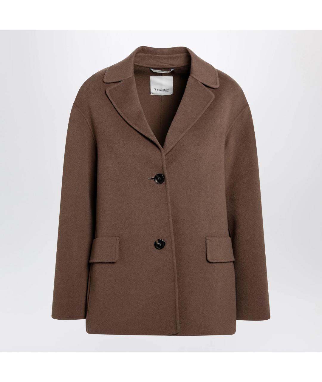 'S MAX MARA Коричневое шерстяное пальто, фото 1