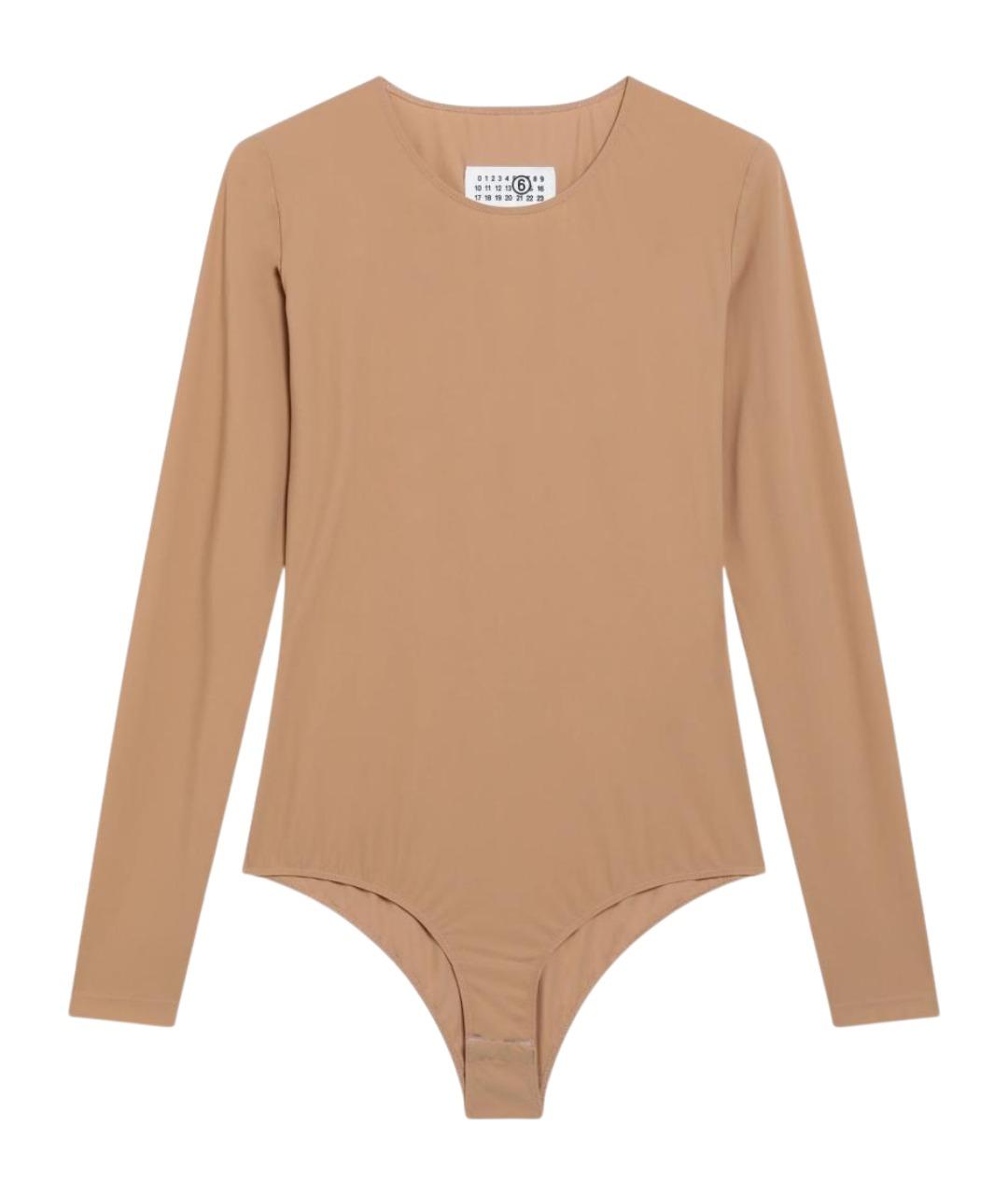 MM6 MAISON MARGIELA Бежевое полиамидовое боди, фото 1