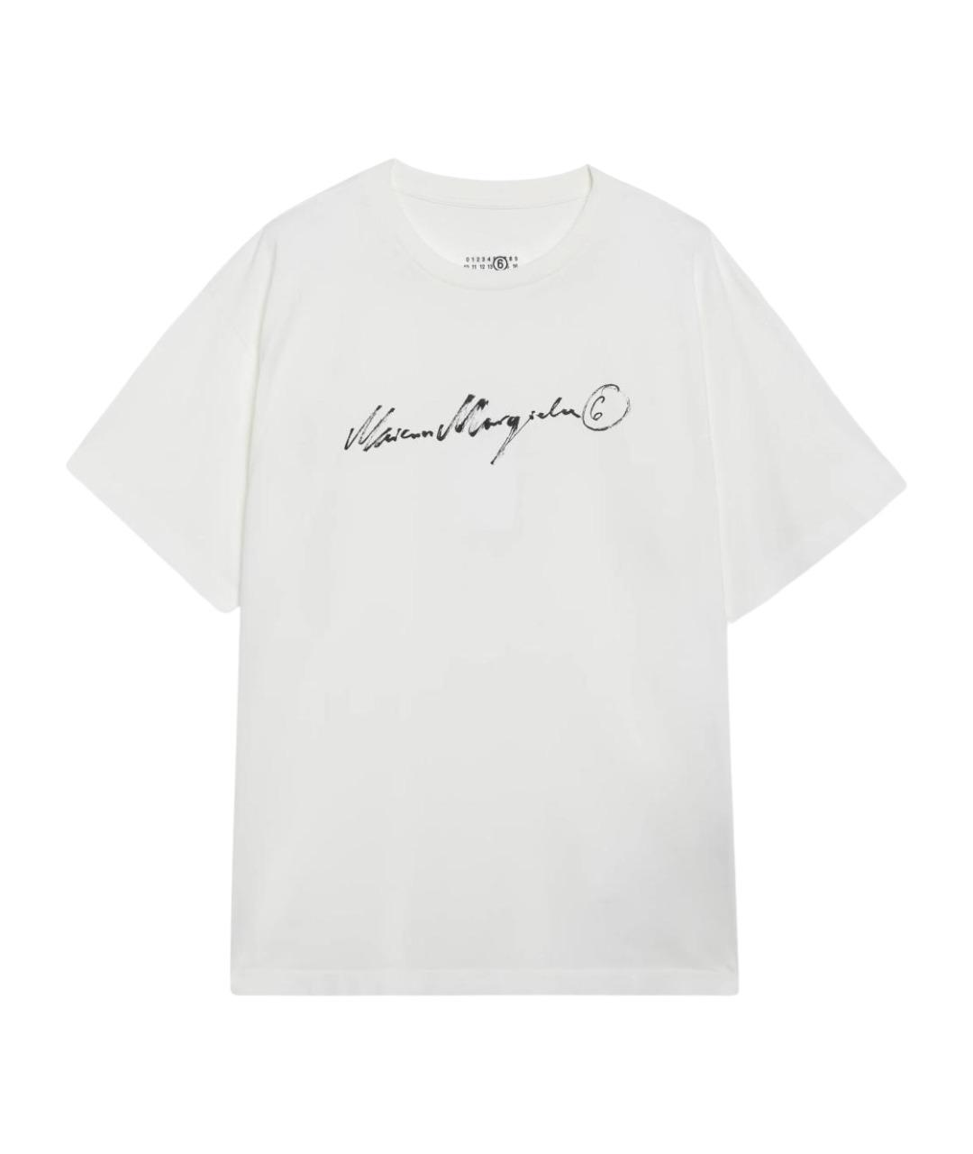MM6 MAISON MARGIELA Белая хлопковая футболка, фото 1