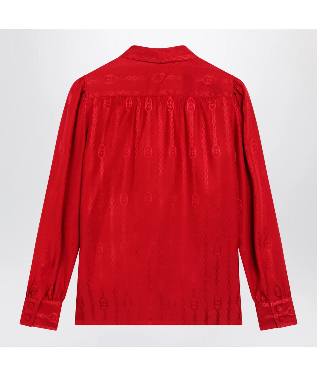 GUCCI Красная шелковая рубашка, фото 2