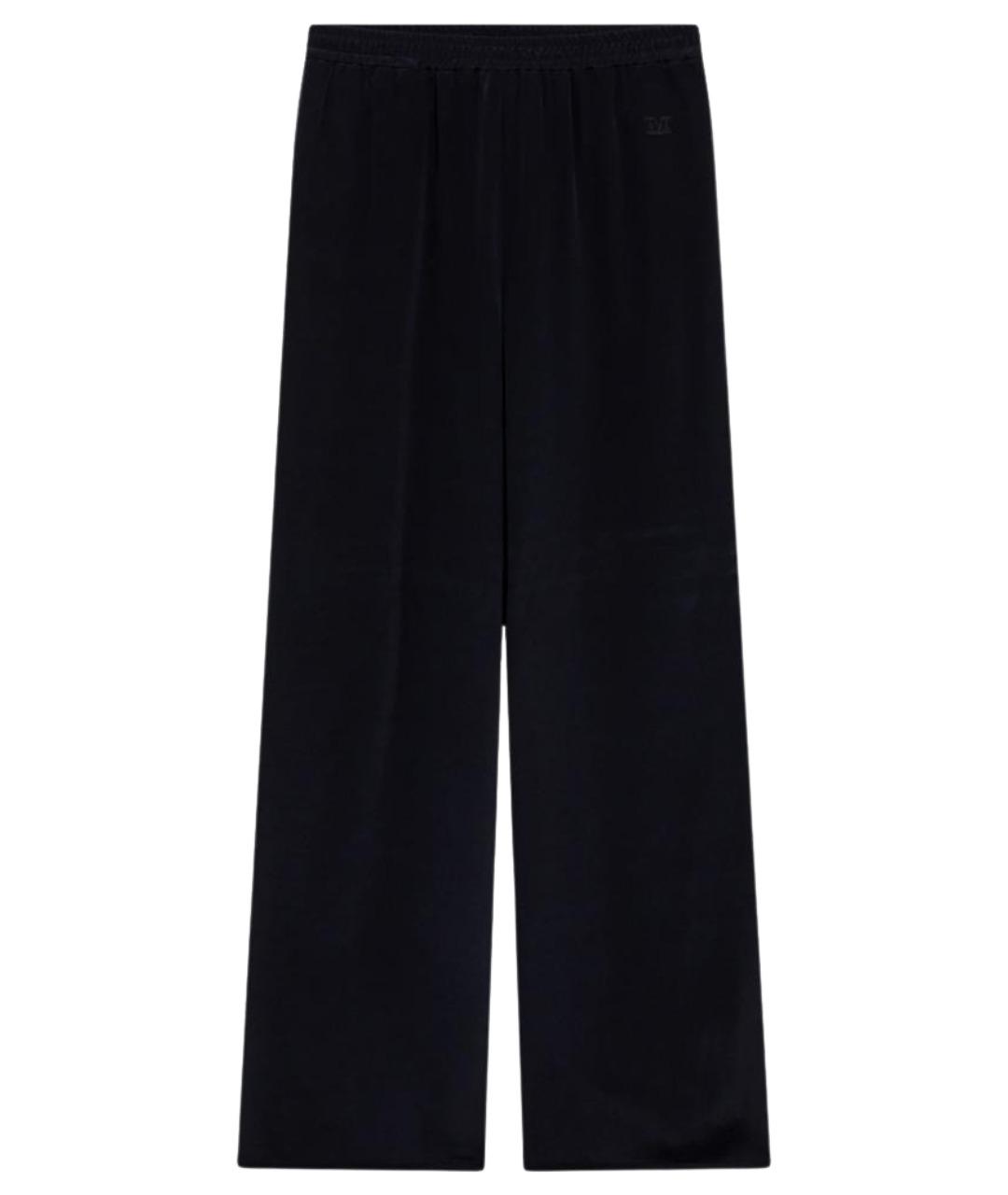 MAX MARA Синие шелковые прямые брюки, фото 1