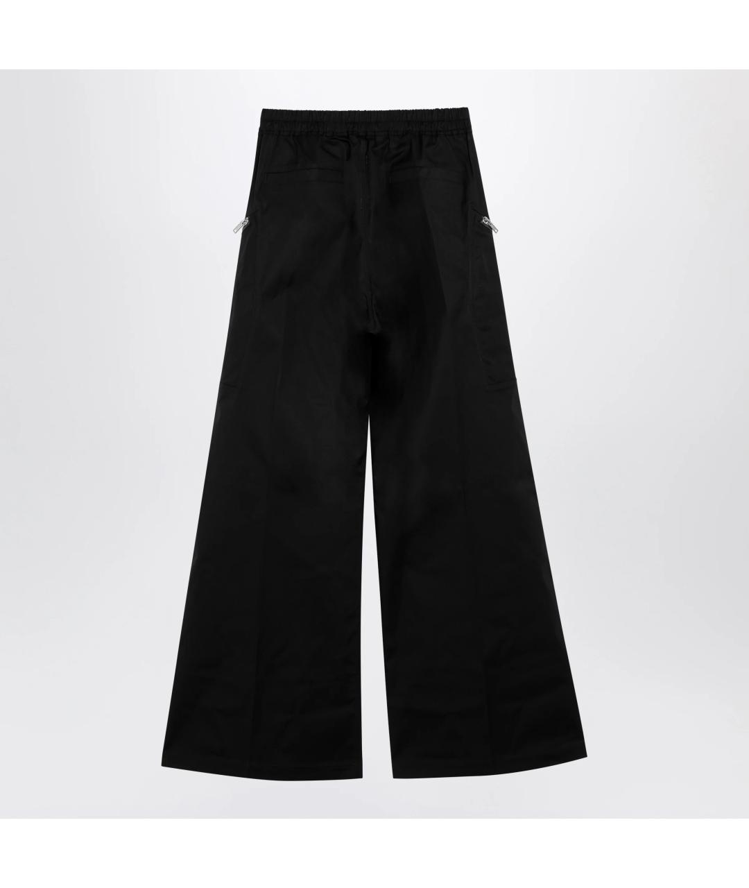 RICK OWENS Черные хлопковые повседневные брюки, фото 2
