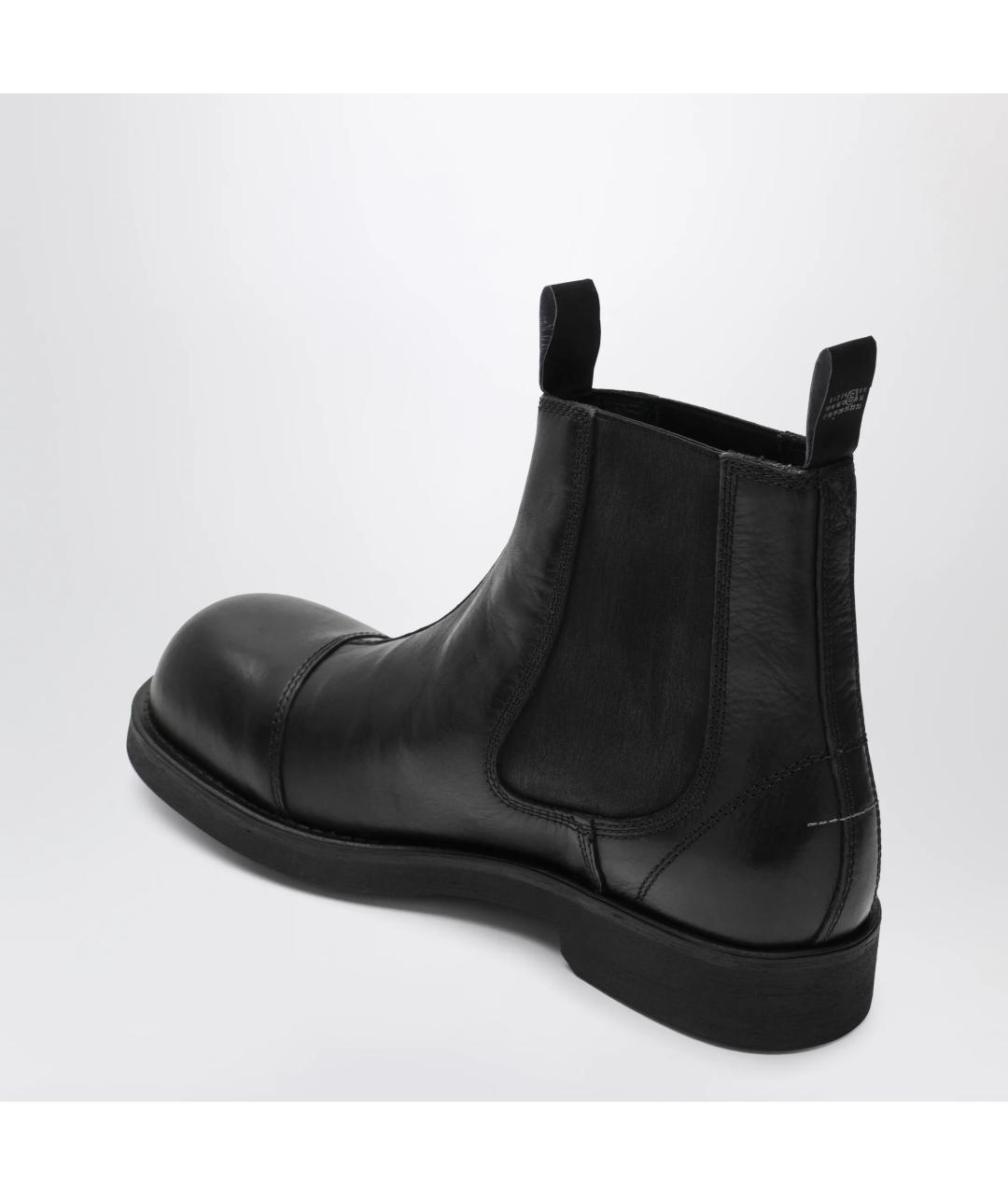 MM6 MAISON MARGIELA Черные кожаные высокие ботинки, фото 2