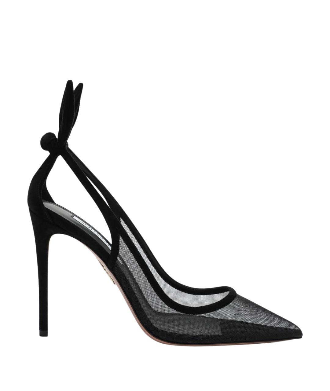 AQUAZZURA Черные синтетические туфли, фото 1