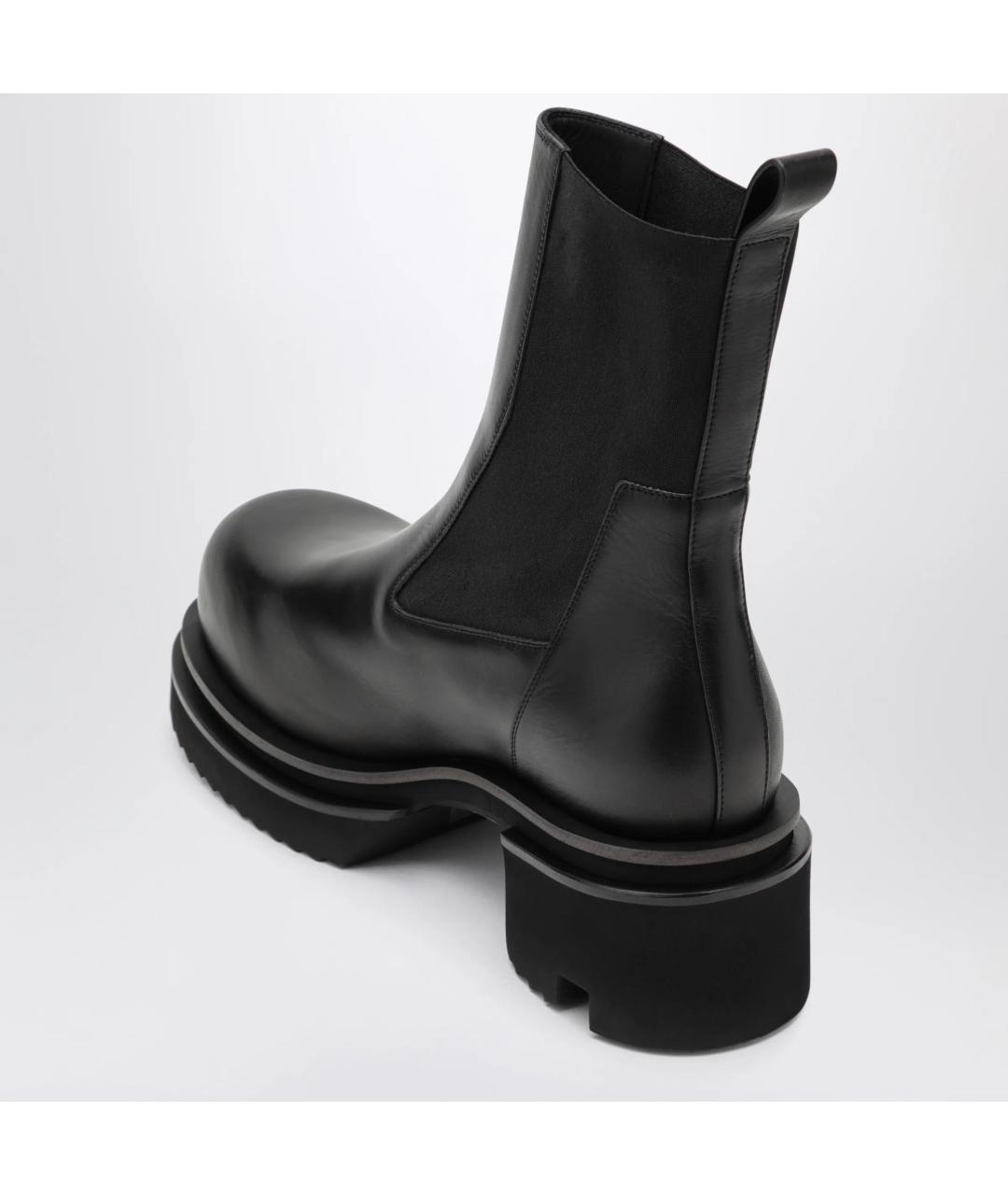 RICK OWENS Черные кожаные высокие ботинки, фото 2