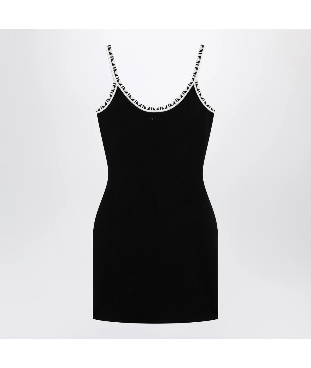 VERSACE Черное вискозное коктейльное платье, фото 3